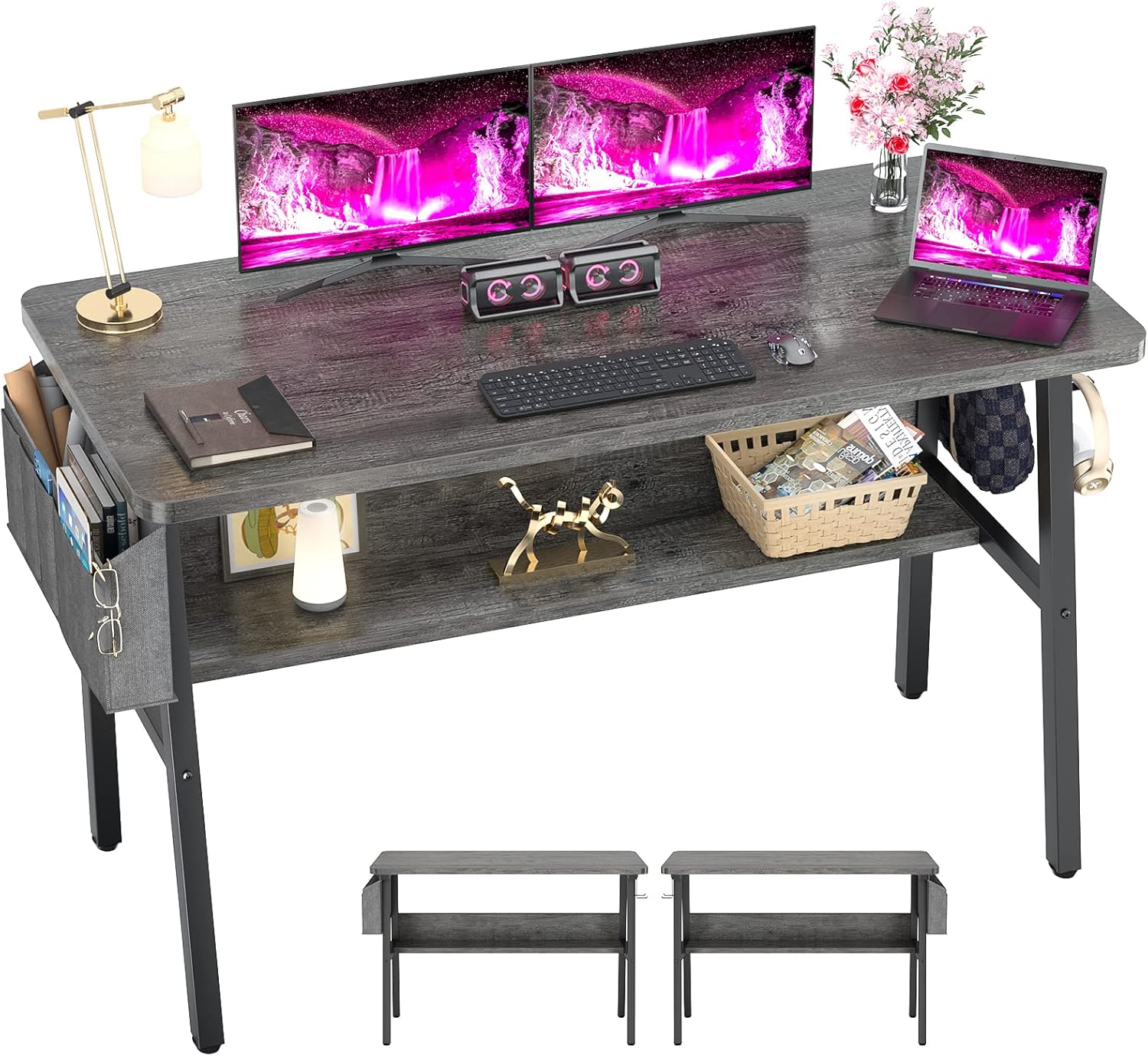 armocity Computer Desk, 55.2 Inch Modern Desk with