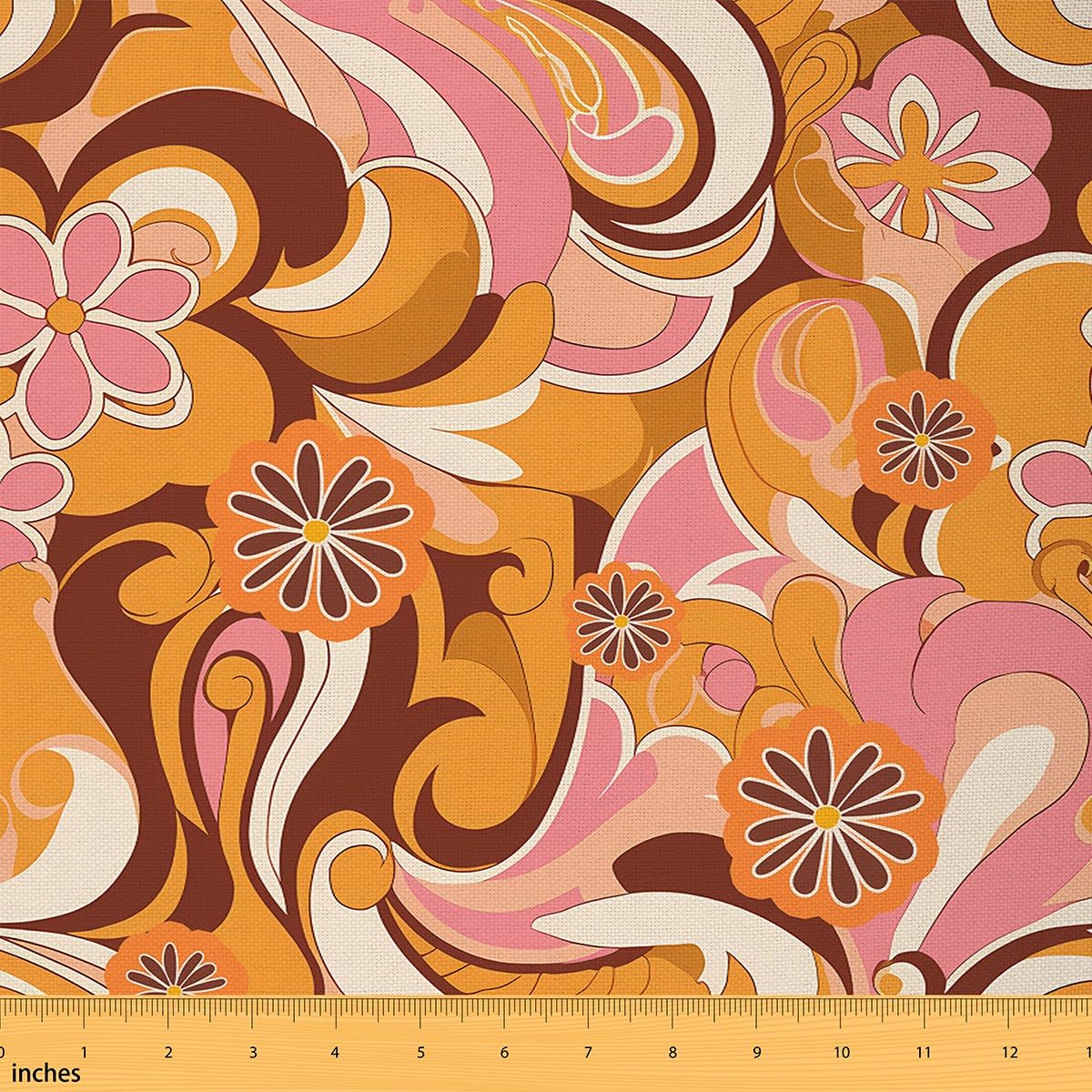 Amazon.com: Retro Hippie Flower Fabric by The Yard - 60S 70S