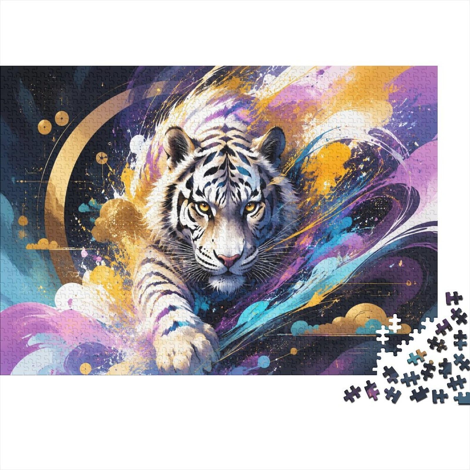 Tiger Abstract Art Jigsaw Puzzle, 1000 Pcs For Adults