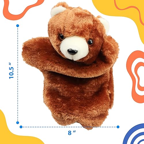 Miniatura 4 de Cuteoy Juguete de peluche con forma de oso de mano, boca abierta y movible, juego de rol creativo, narración de historias, regalos para niños