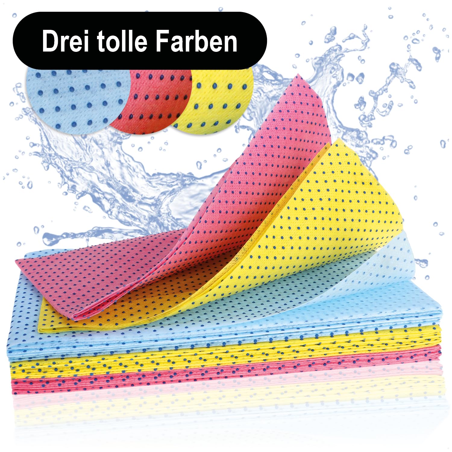 com-four® 864x Reinigungstücher mit Noppenstruktur, robuste Putztücher | wiederverwendbare - antibakterielle Wischtücher für Küche - Bad und Haushalt