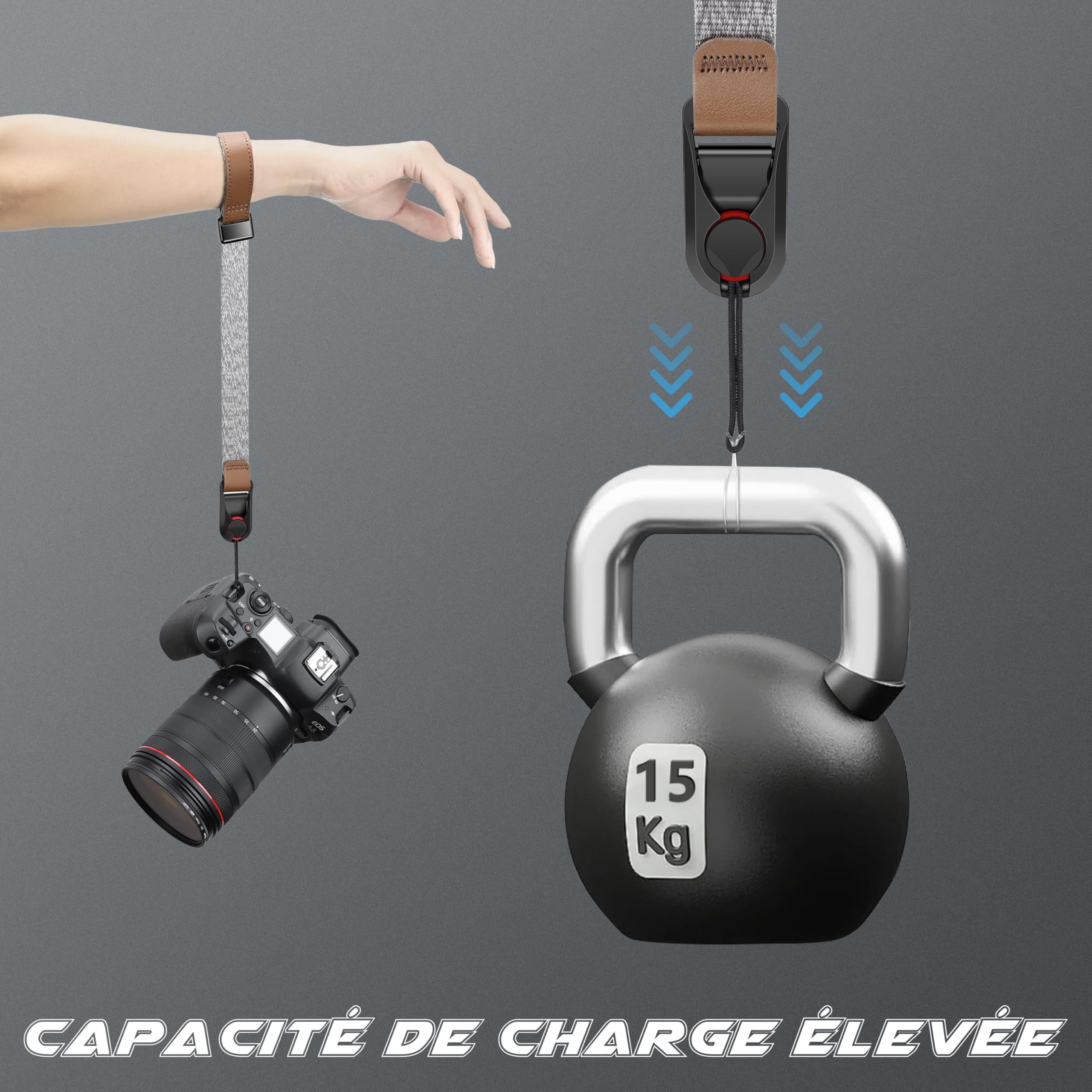 Sunya Dragonne pour Appareil Photo avec Boucle à Détachement Rapide, Sangle en Corde Nylon Compatible avec Appareils Photo DSLR ou Mirrorless