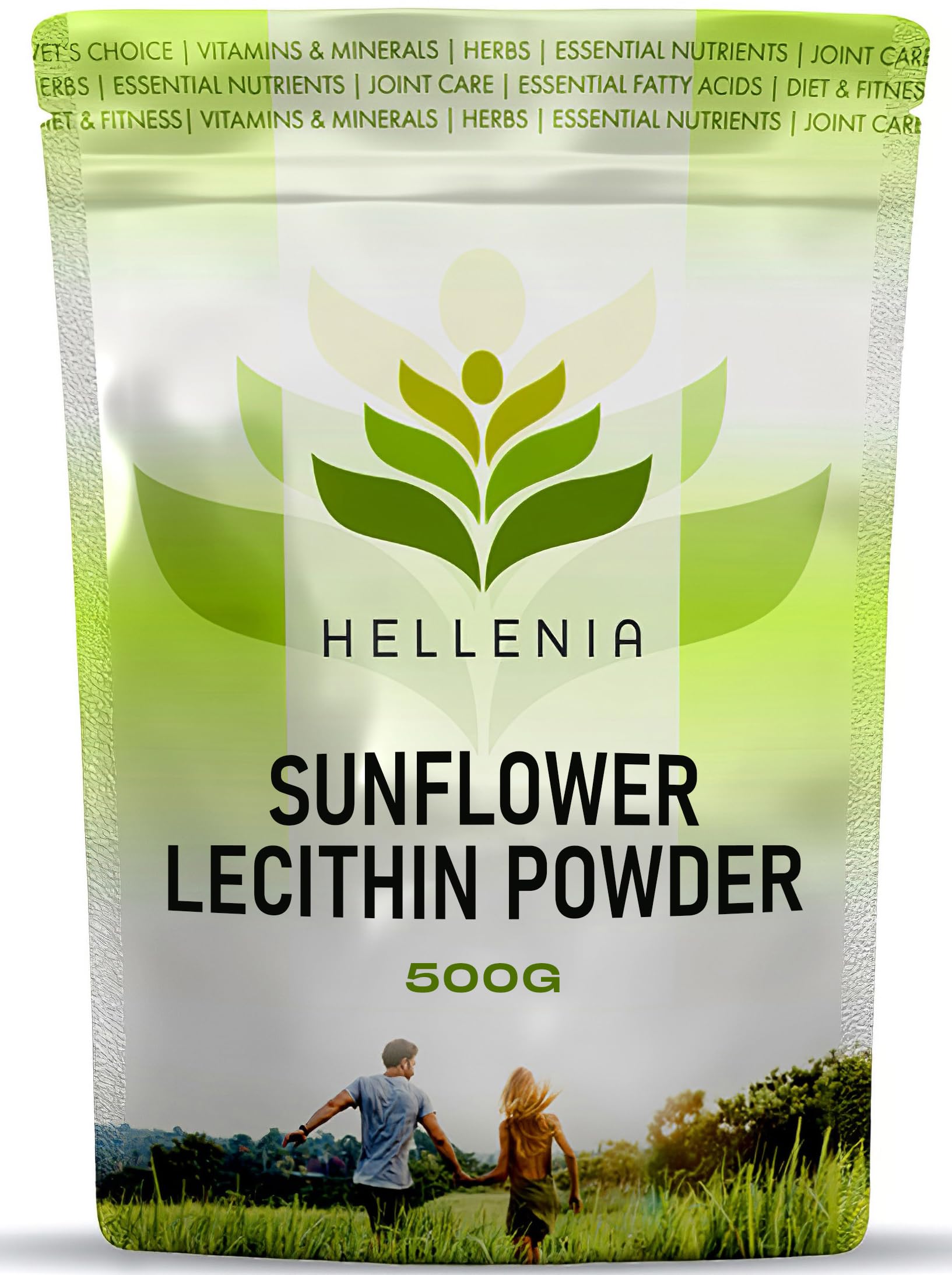 Sunflower Lecithin Powder 500g | Premium Quality, Suitable for Vegans, Non-GMO, Gluten Free | GMP Certified Product - 500g Lecithin Powder - Made for Hellenia Healthfoods