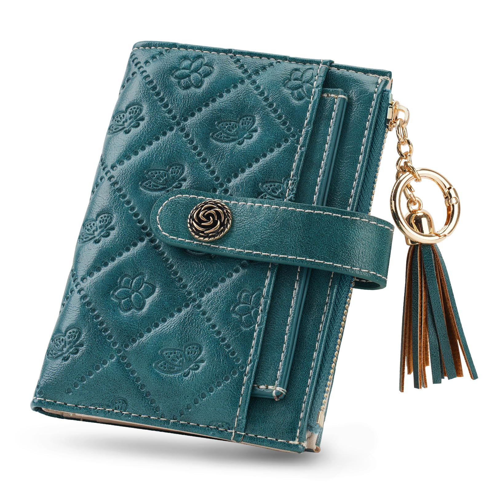 KITEVIUN Small RFID Wallet Women Ultra Thin Slim Womens Wallet Compact Bifold Pocket Ladies Wallets for Women With Zipper Coin Pocket