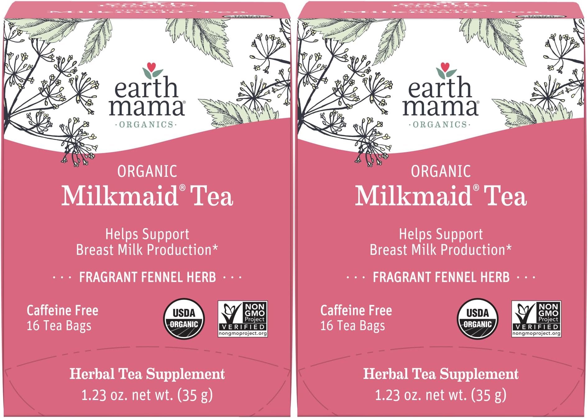 Earth Mama Organic Milkmaid Tea - 32 Teabags - Lactation Support Herbal Tea - Breastfeeding Essentials - Caffeine Free & Non-GMO Project Verified