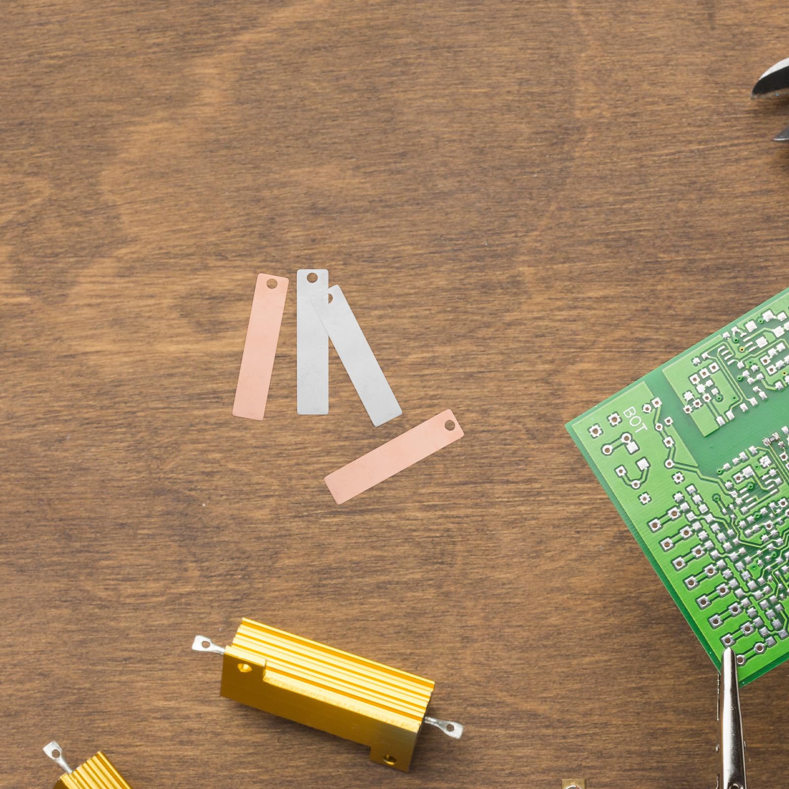 FRCOLOR 20 Piezas de Tiras de Cobre y Zinc para Experimentos Científicos y Educativos en Laboratorio, Material de Electrodos para Baterías y Proyectos Escolares