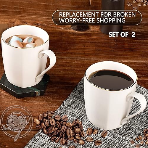 Miniatura 9 de Gang Rinpoche Juego de 4 tazas de café blancas para té, capuchino, café con leche, cacao (blanco Q5-2)