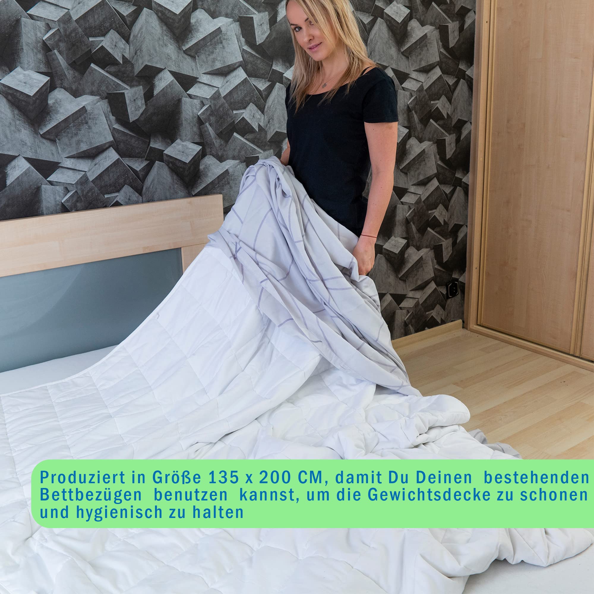 Couverture Lestée Gris 135x200 Cm 10 Kg Tissu