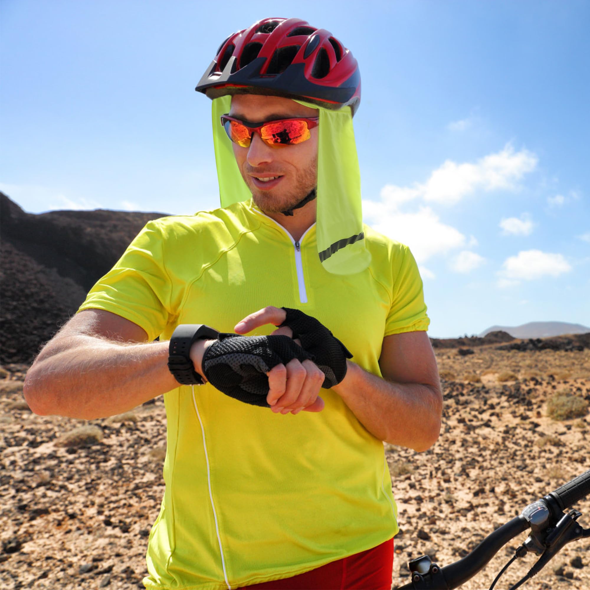 Forros de Casco Gorro de Absorber Sudor Bandana Ciclismo Hombre con Solapa de Cuello para Equitación al Aire Libre 3 Piezas