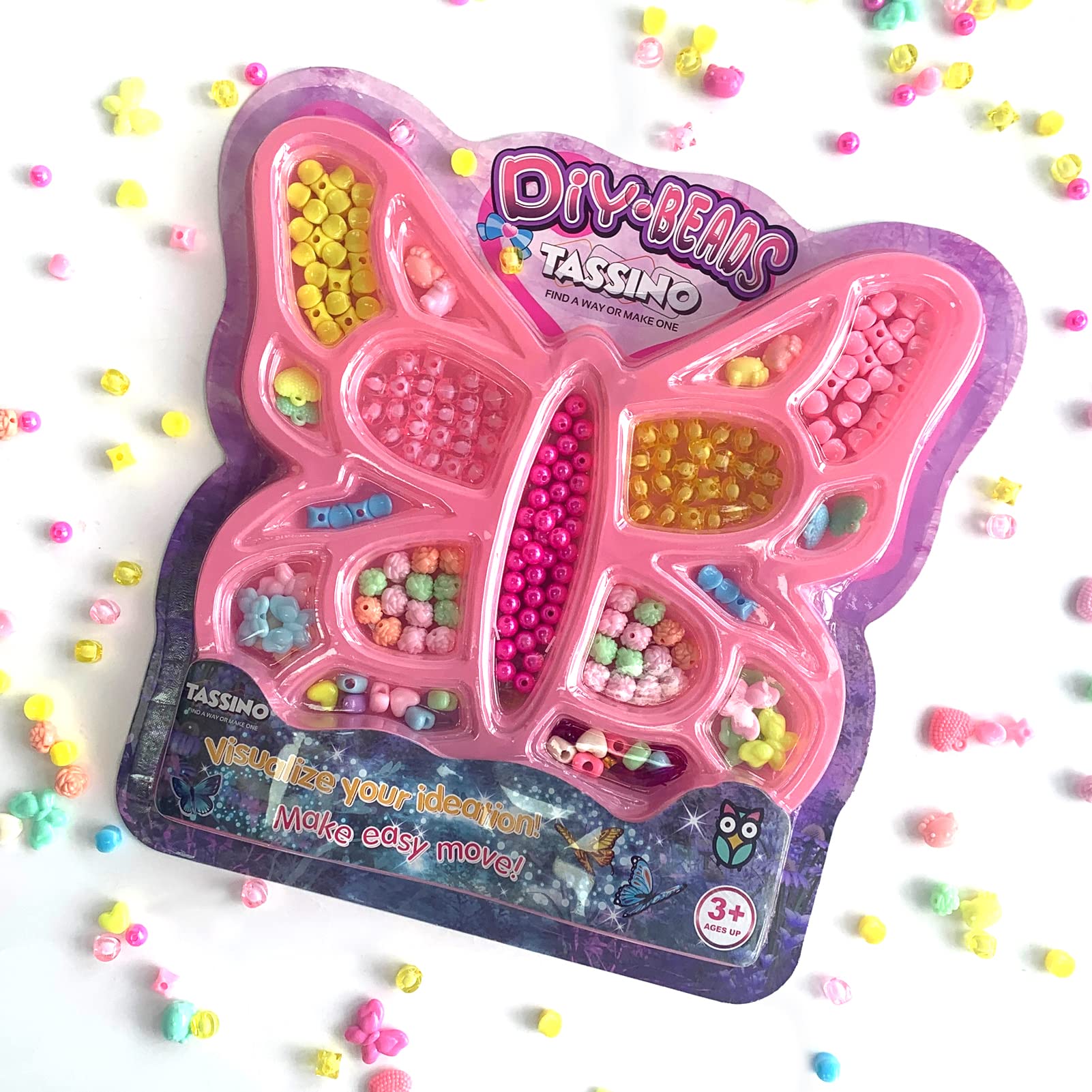Tassino Jewellery Making Kit for Kids - DIY Beads for Girls Jewelry Making Set Beadwork Jewelry Design Necklace Art Craft Christmas Birthday Gifts Butterfly Shape Packing (Pink) (B0B776FBWN) Amazon Price History, Amazon Price Tracker