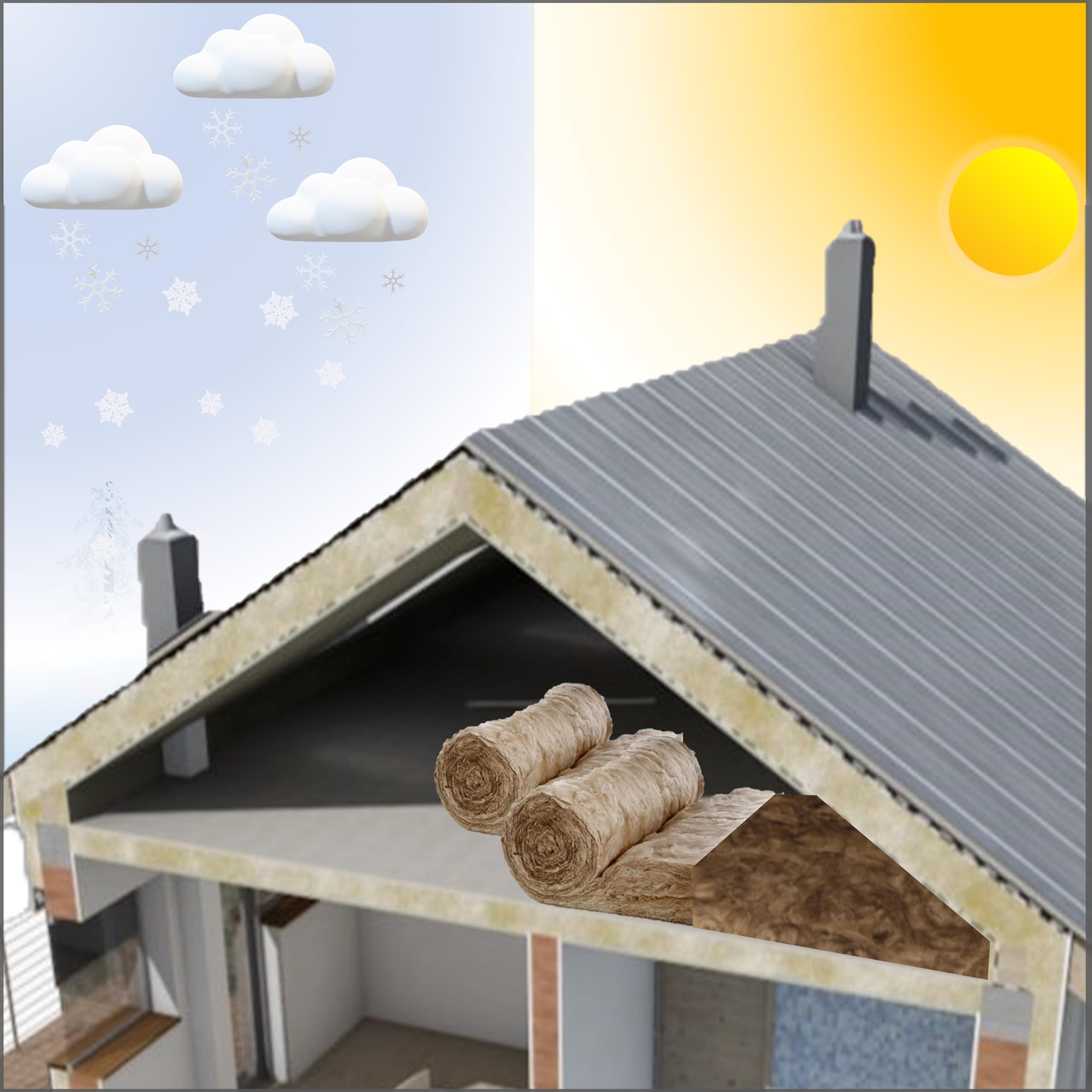 FUTURAZeta - Isolamento Soffitto controsoffitto Isolamento Acustico e Termico in Lana Minerale spessore 95 mm Rotolo da 4,20 metri quadrati (4,20 mq)