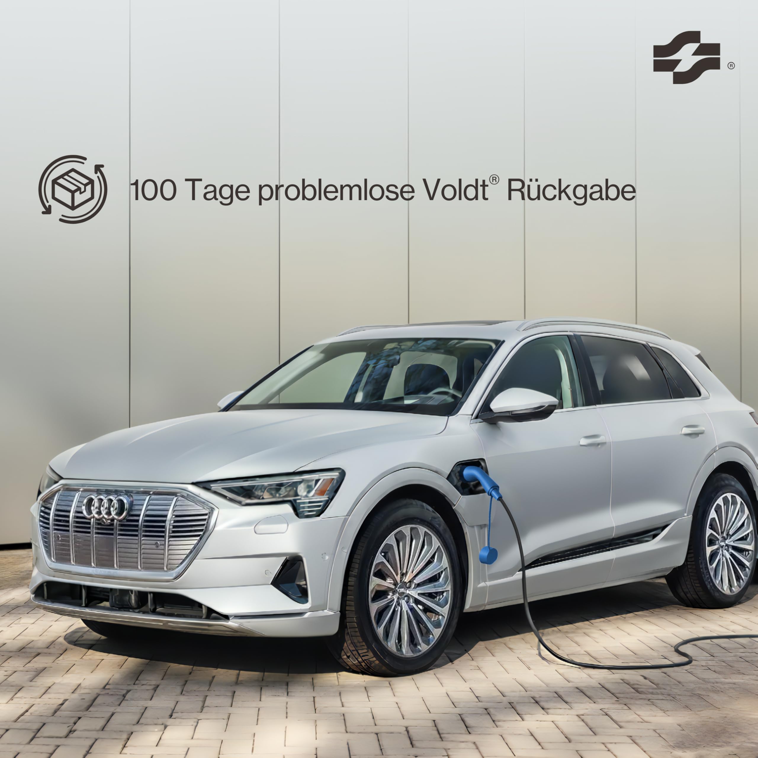 VOLDT Typ 2 Ladekabel Schuko 3,7 kW, 1-phasig, 8A - 16A, verstellbare EV-Ladegerät mit steuerbarer Digitalanzeige für Elektroauto, Ladekabel für Elektrofahrzeuge, IP67 wasserdich