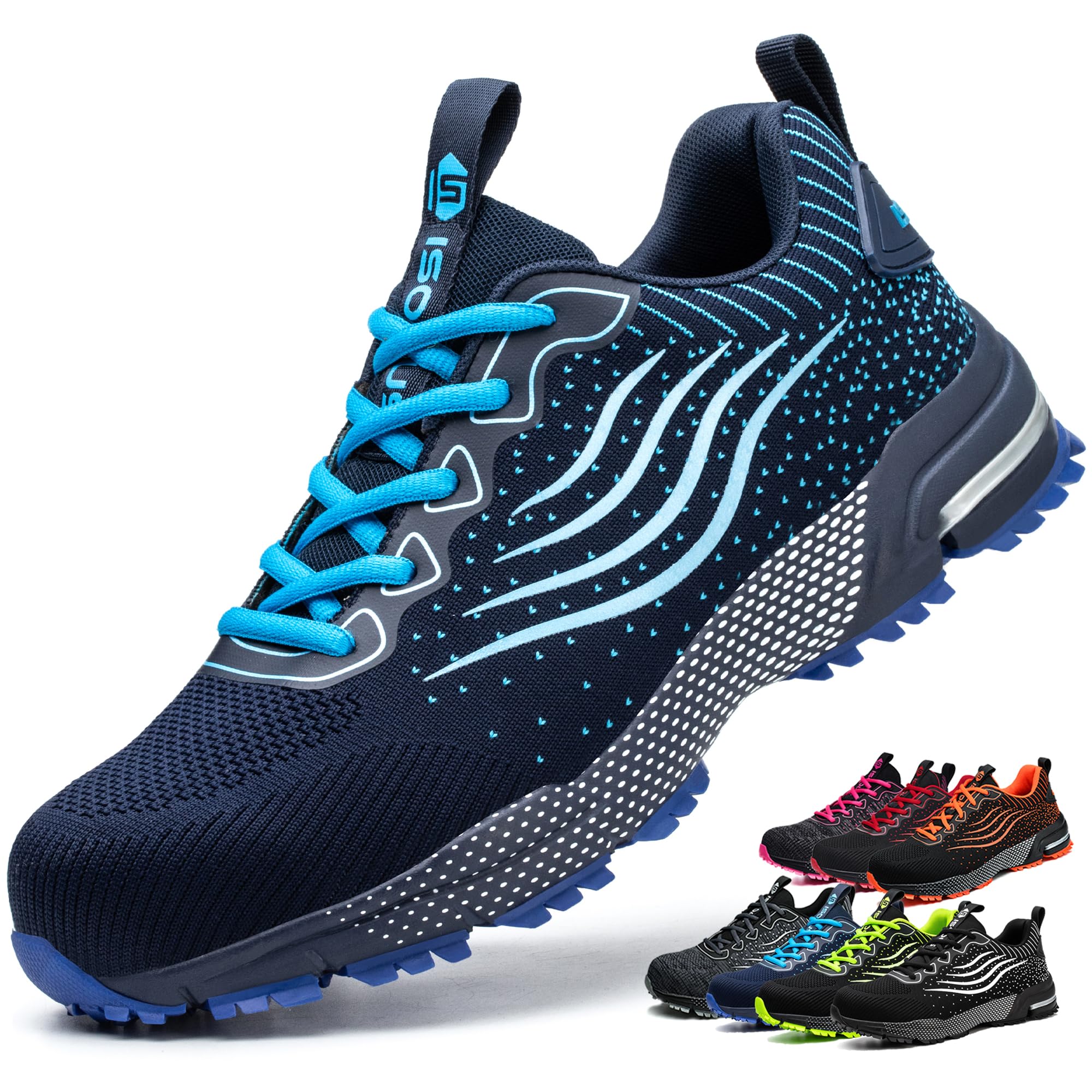 Scarpe Antinfortunistiche Uomo Donna Scarpe da Lavoro Leggere Traspiranti | Scarpe da Cantiere Antiscivolo Comode Scarpe Sicurezza con Punta in Acciaio Industriali Sneakers Unisex 36-48 EU