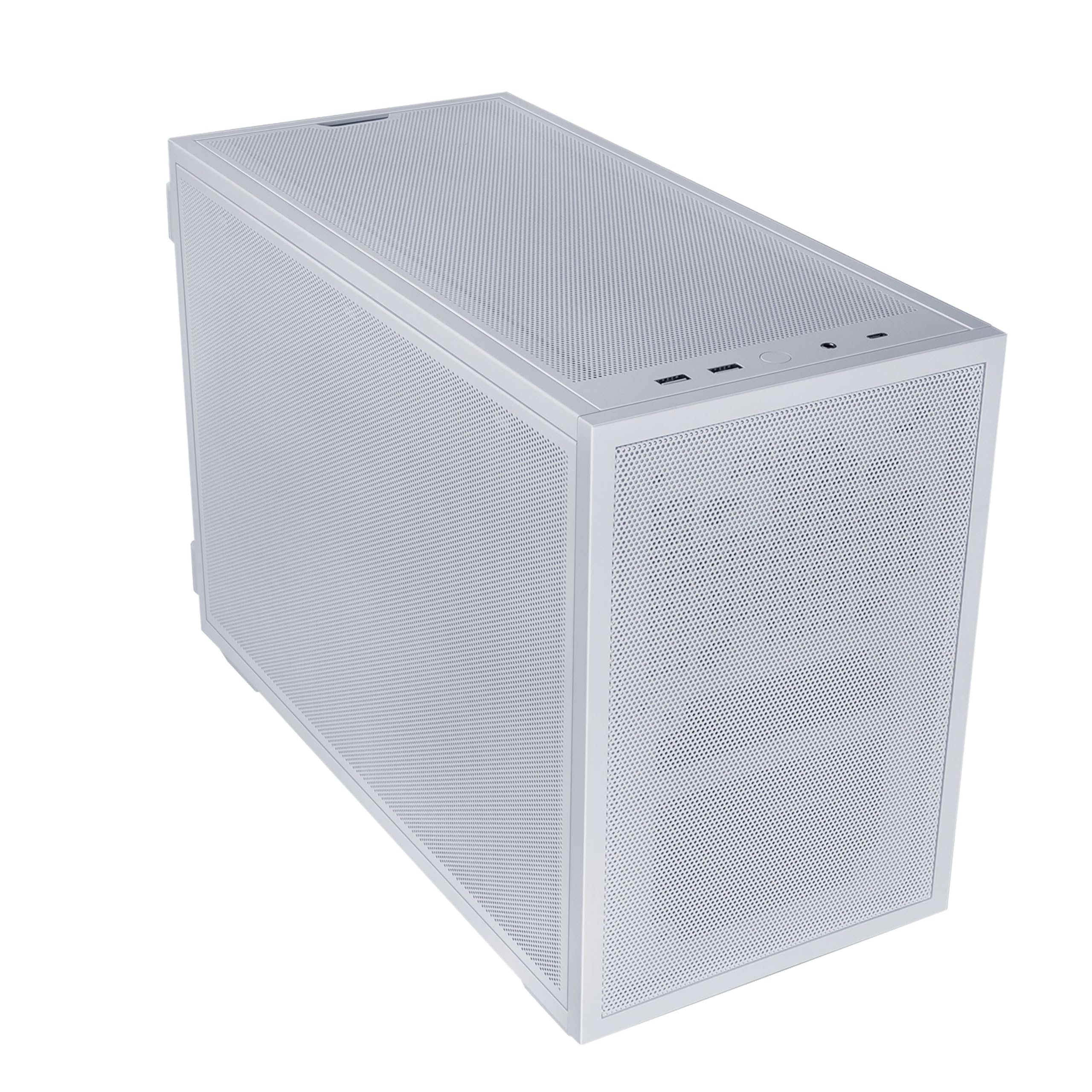 Lian Li B4-mATX 21.3L PC Case, 358mm GPU, 360 AIO, 2 Slim Fans, White Mesh | 2 Pre-Installed 120mm Slim Top Fans, Supports 360mm AIO, 140mm ATX PSU, Horizontal/Vertical Setup, Small Form Factor (B4W)
