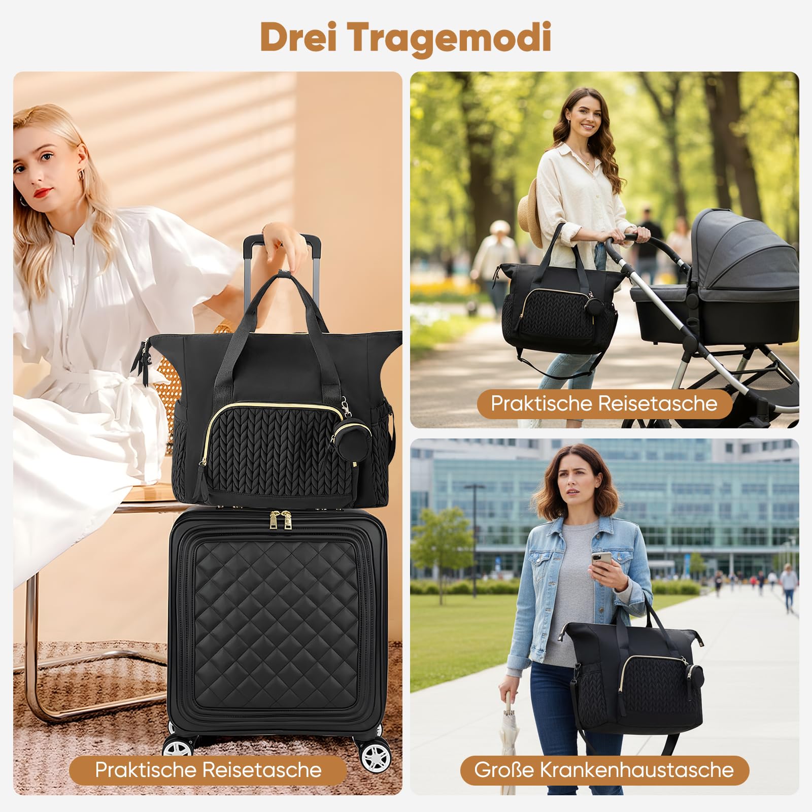 Borsa da avvolgimento con tasca e supporto multifunzionale per pannolini da viaggio