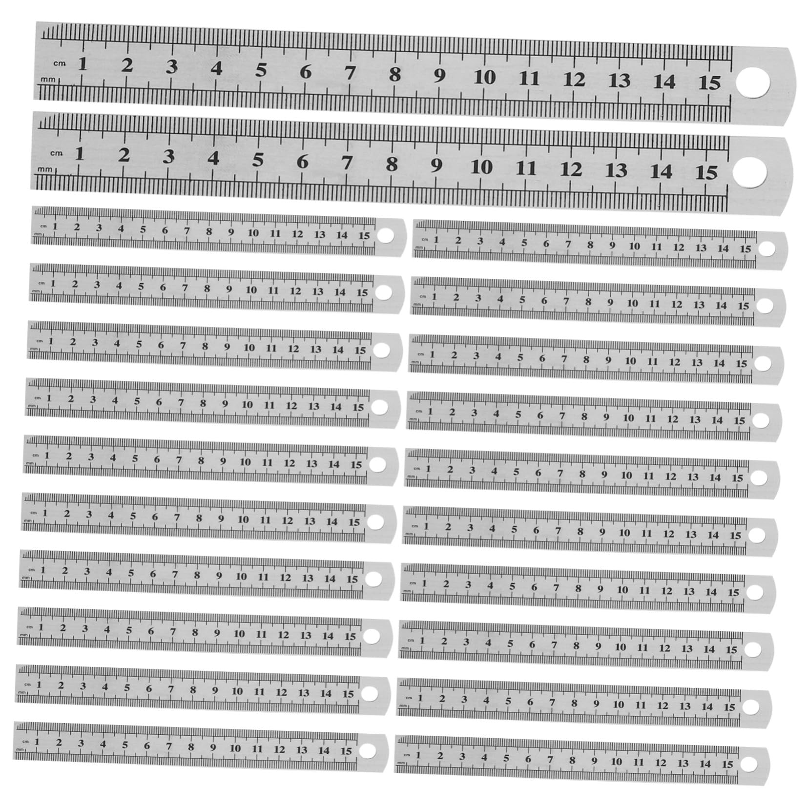 30 Stück Transparente Graduierungslineale Silbernes Lineal Lineal Geometriewerkzeug Näh Messlineal Kleines Metall Techniklineal Büro Schullineal Kleines Metalllineal