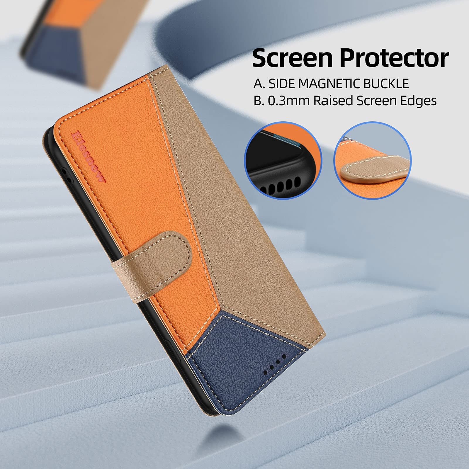 Custodia Flip Pelle Iphone Custodia Flip In Pelle Magnetica Per IPhone - Design Con Fiore In Rilievo, Pratica E Protettiva Tucch Custodia Iphone 7 Plus - Foto 4