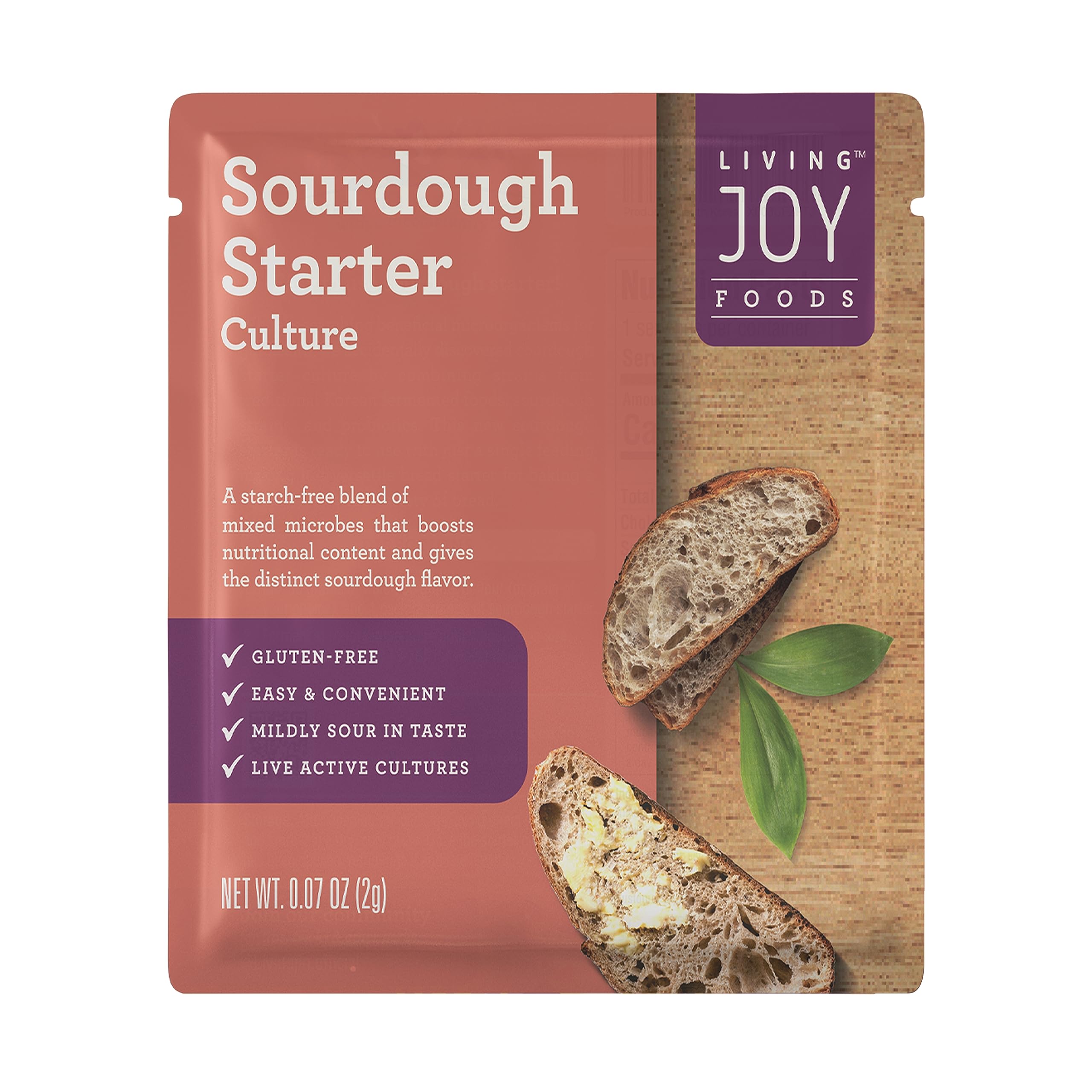 Sourdough starter(1count): Quick & Easy One-Time Feed, Ready in 10 Hours, Mild Flavor for Versatile Baking, Gluten-Free Flour-Free Culture, Vigorous Fermentation, Digestion-Friendly Breakdown of Gluten