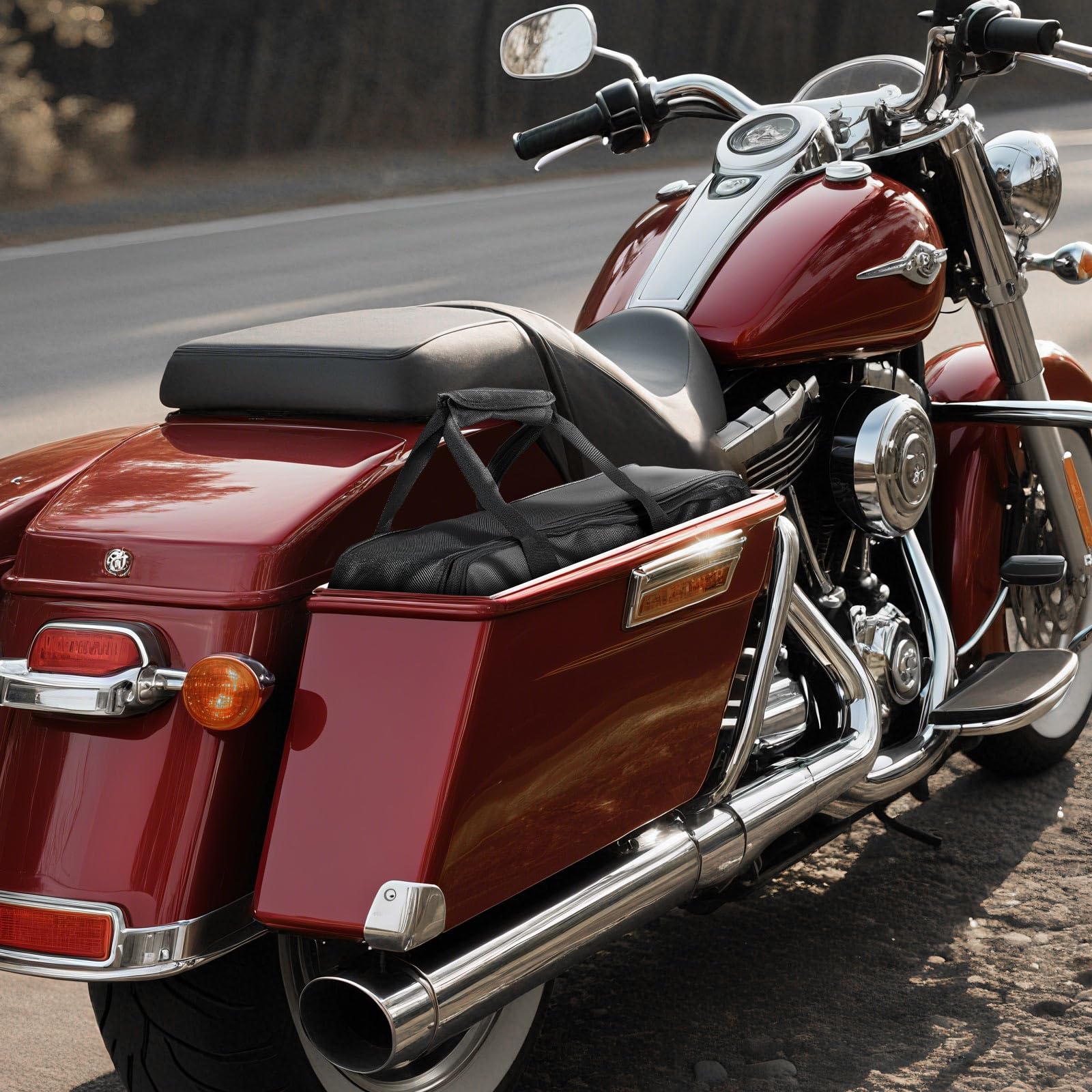 VEVOR Doublure de Sacoche Moto, 18 L, Sac intérieur de Selle Moto, en Tissu Oxford, Compatible avec Les sacoches Harley Davidson 1993-2022 Touring Road/Street Glide/Electra Glide/Road King, Noir