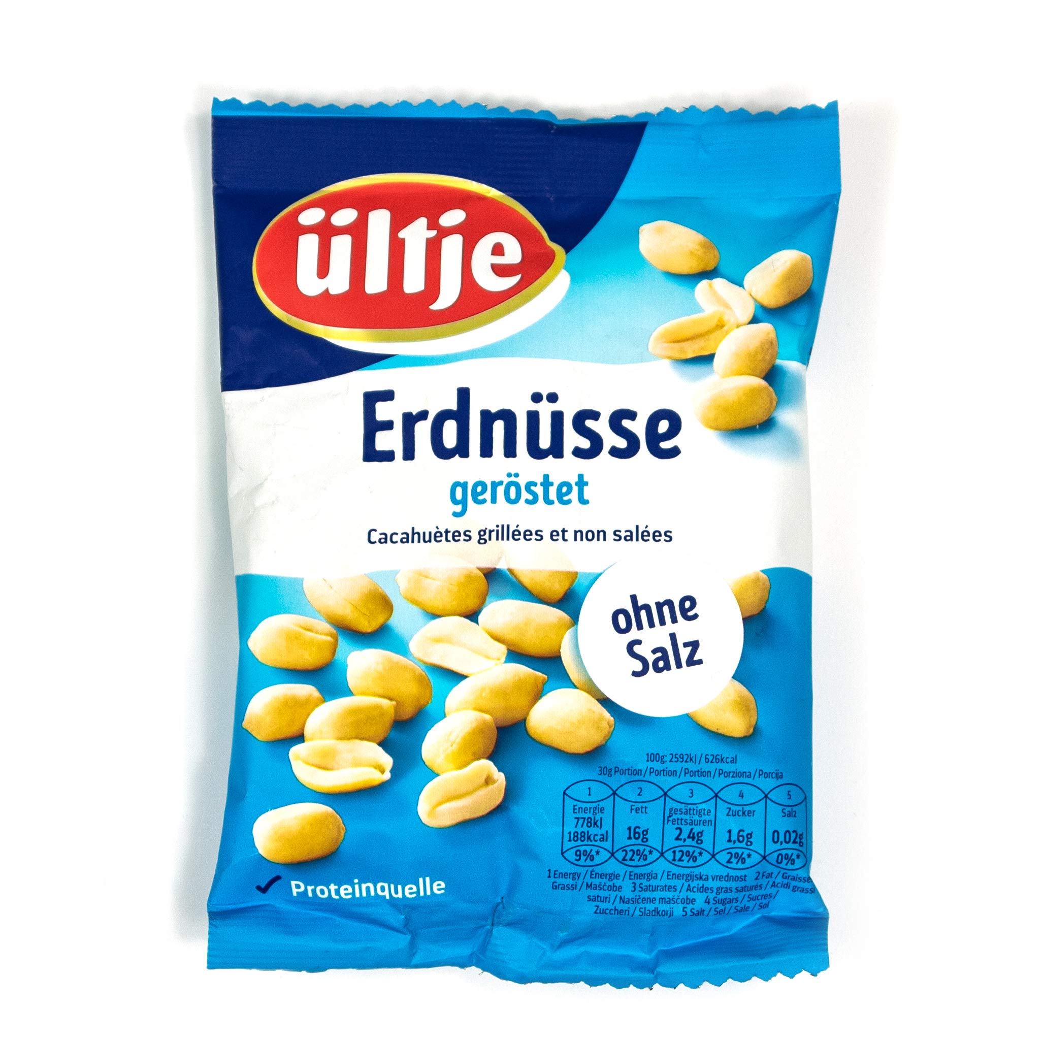 ültje - 10er Pack Erdnüsse geröstet ohne Salz 200 g Packung - Erdnusskerne ungesalzen