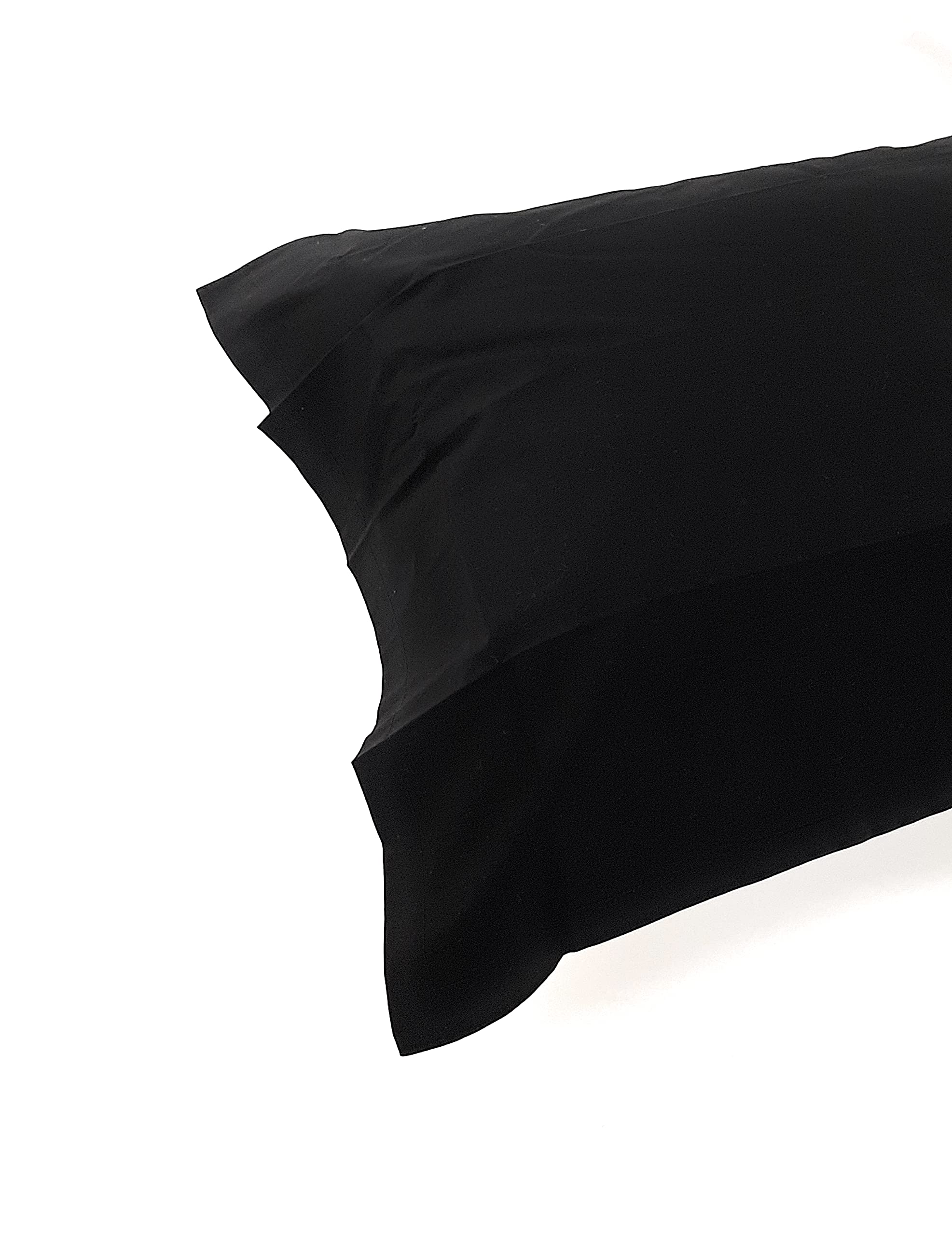 Taies d'oreiller percale de coton pour un lit élégant noir