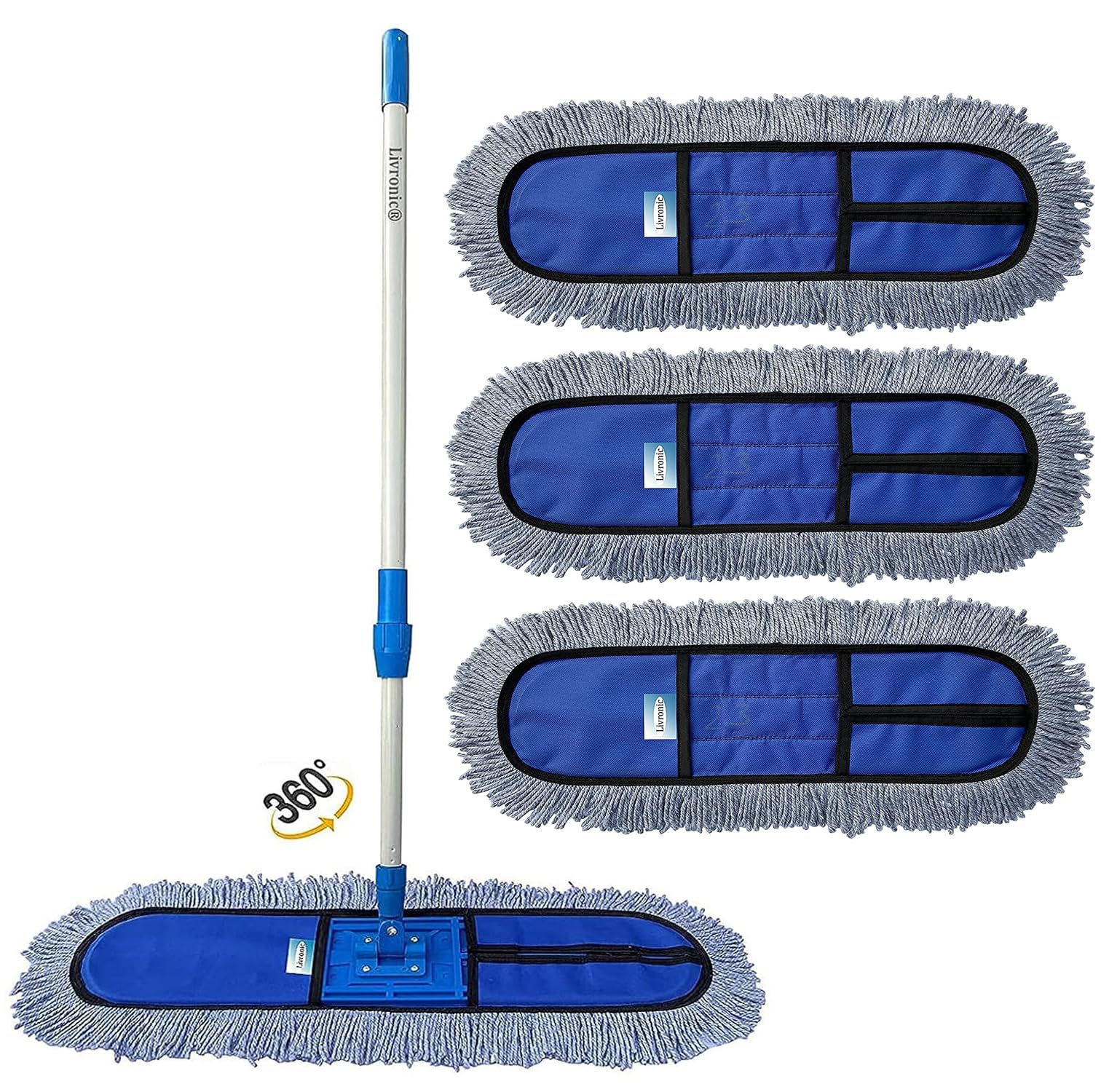 Kuroxo® Wet and Dry Cotton Floor Cleaning Mop with 360 Degree Movement with Strong Rod,Telescopic 4 Feet Handle,Head with Microfiber Refill (18 INCH MOP Full Set with 3 Extra Refill) (B0CJG1MDT2) Amazon Price History, Amazon Price Tracker