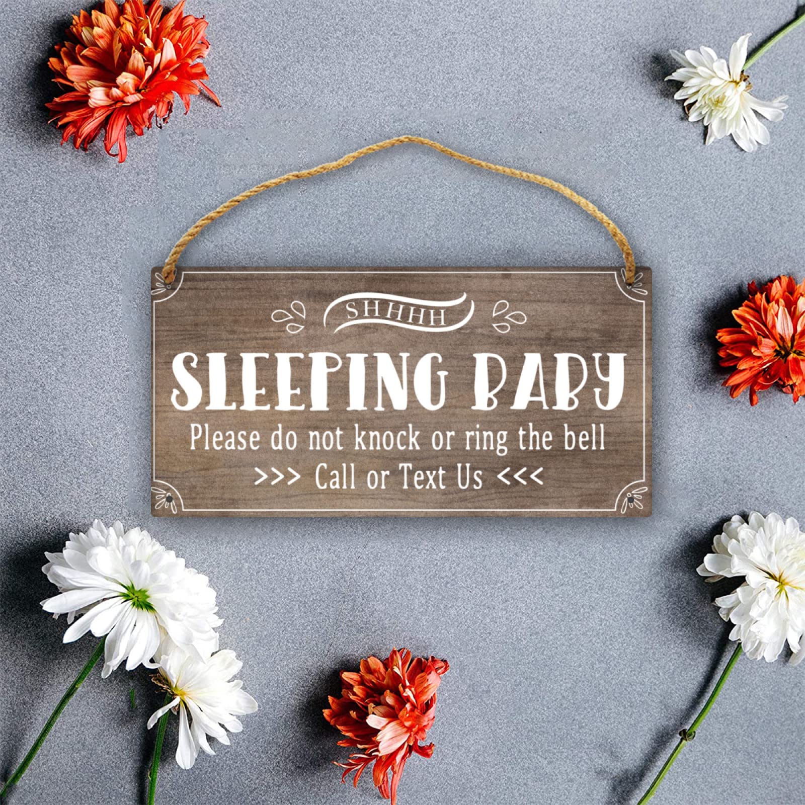 Baby Sleeping Door Sign - 12 Inch Wood Hanging Sign, 'Do Not Disturb' For Nursery, New Parent Gift - View #8