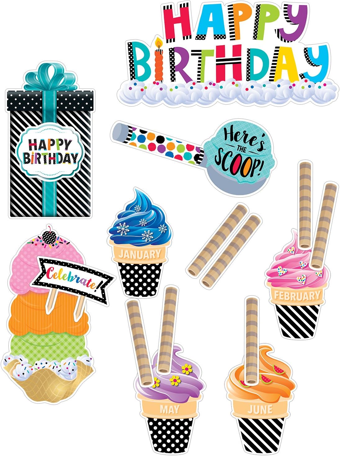 Creative Teaching Press Mini Bulletin Board Bold and Bright Happy Birthday (2178)