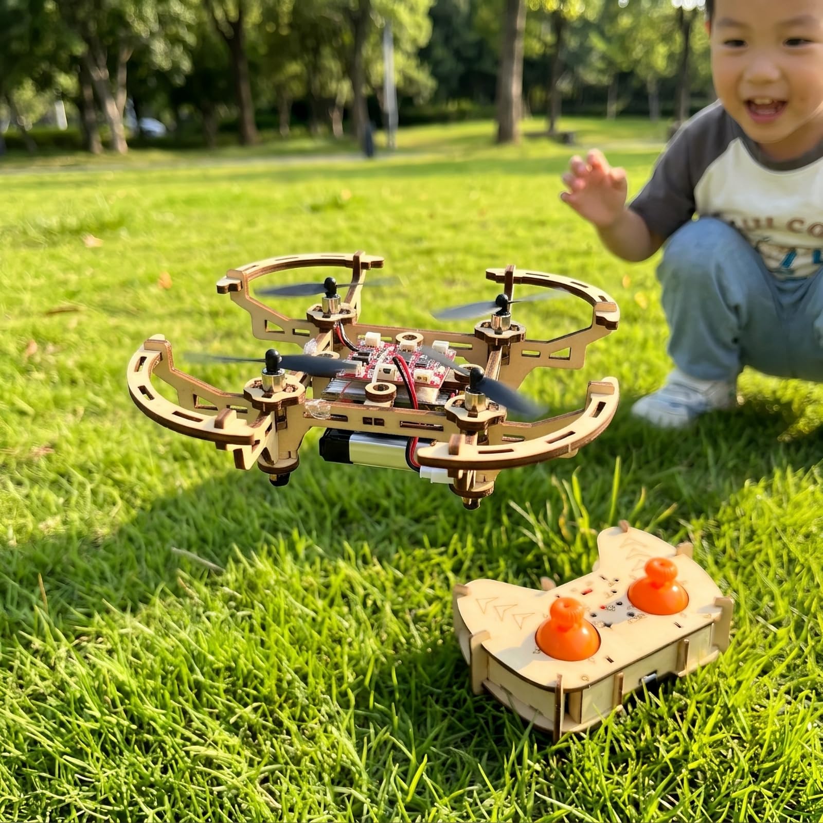 predolo Drone in Legno da Assemblare a 4 Assi | Per Principianti, Leggero, Kit Fai da Legno, Progetti Scolastici, Studenti