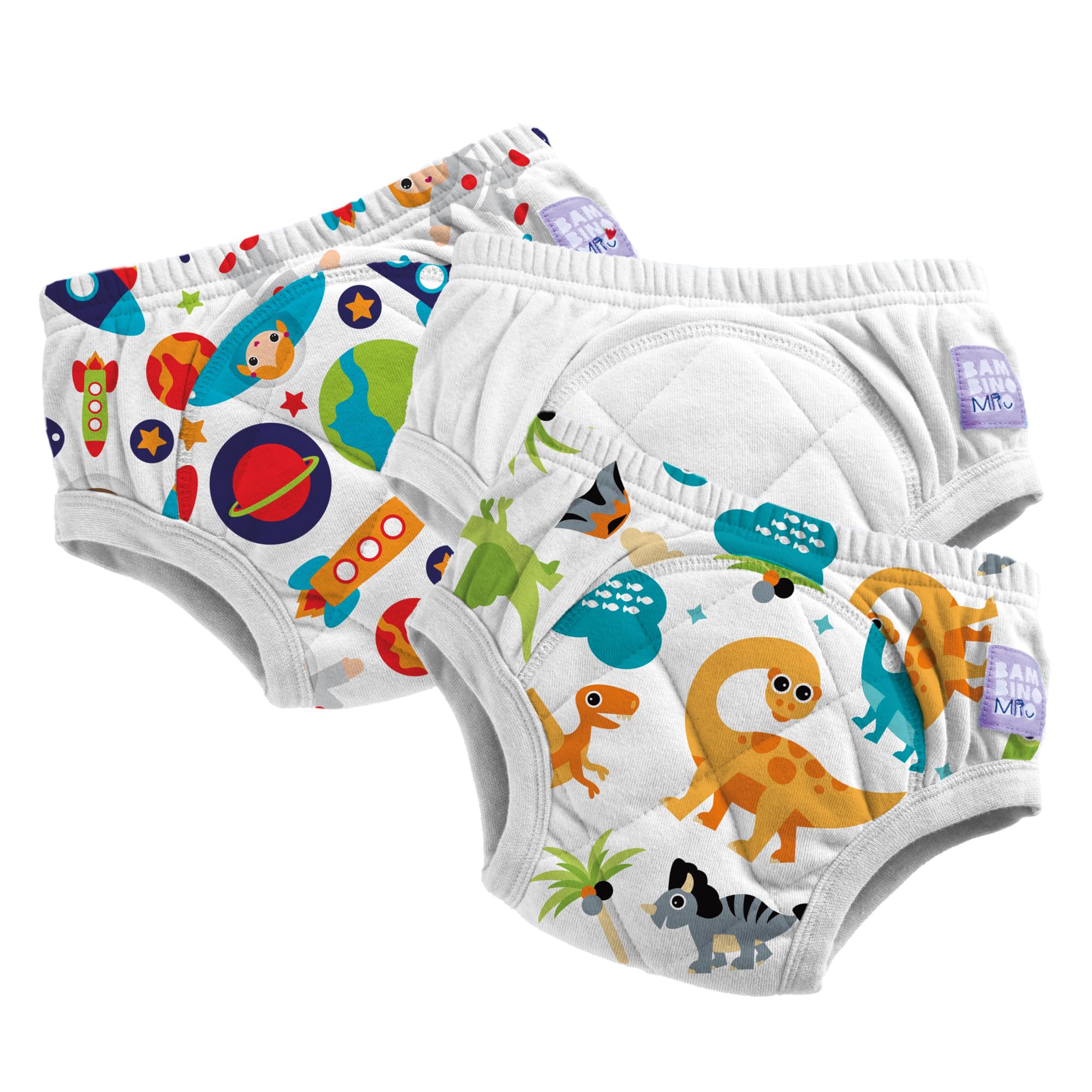 Bambino Mio (3 Pack) Training Pants for Toddlers Reusable Cloth Potty Pants Training Underwear, 3-4 Years, Pink Strawberry Unicorns, Baby and Toddler, Boys and Girls with Cross-Stitch — view 16