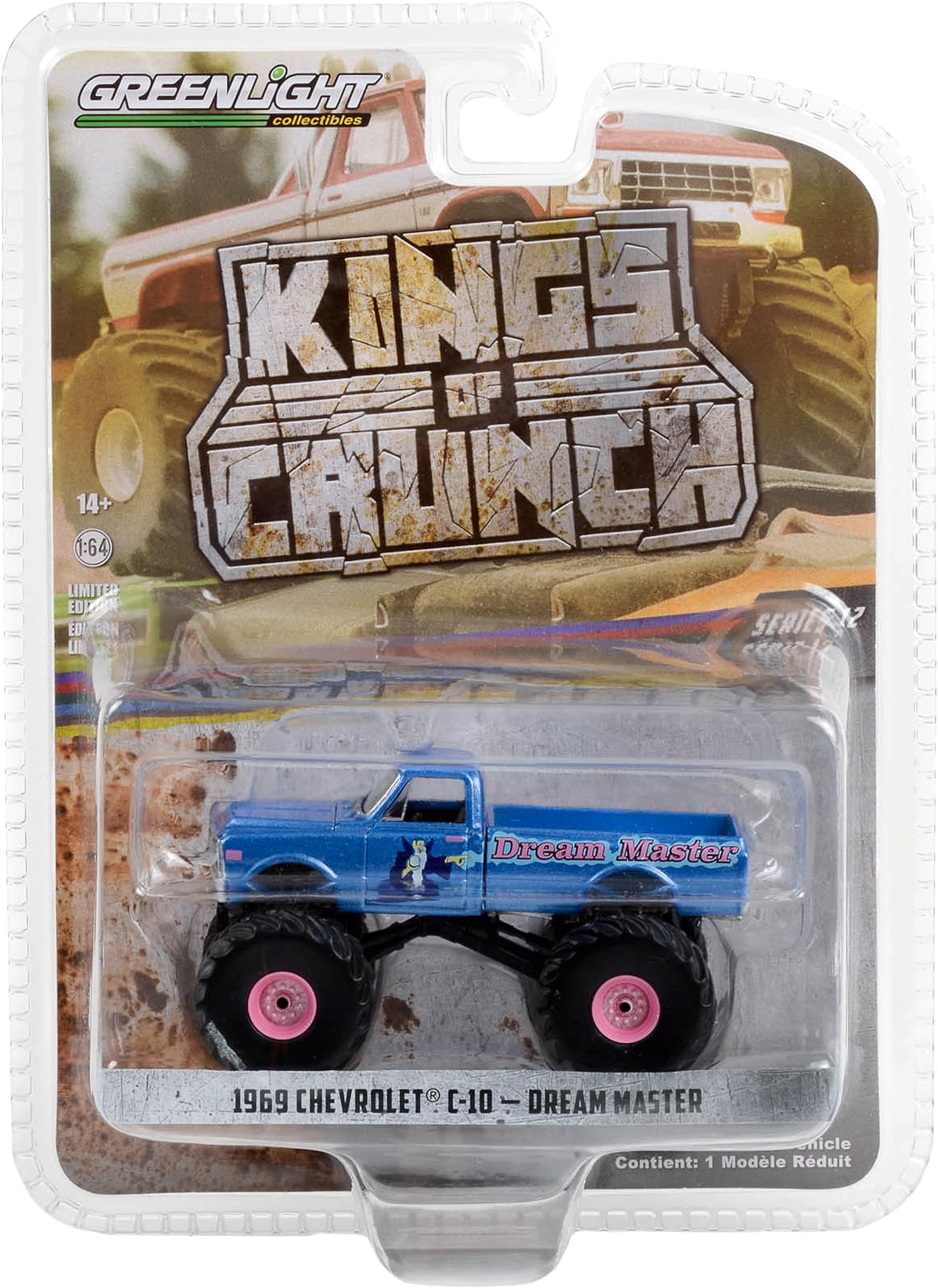 Greenlight 1:64 Kings of Crunch Series 12 - Dream Master - 1969 C-10 Monster Truck 49120-D [Shipping from Canada]