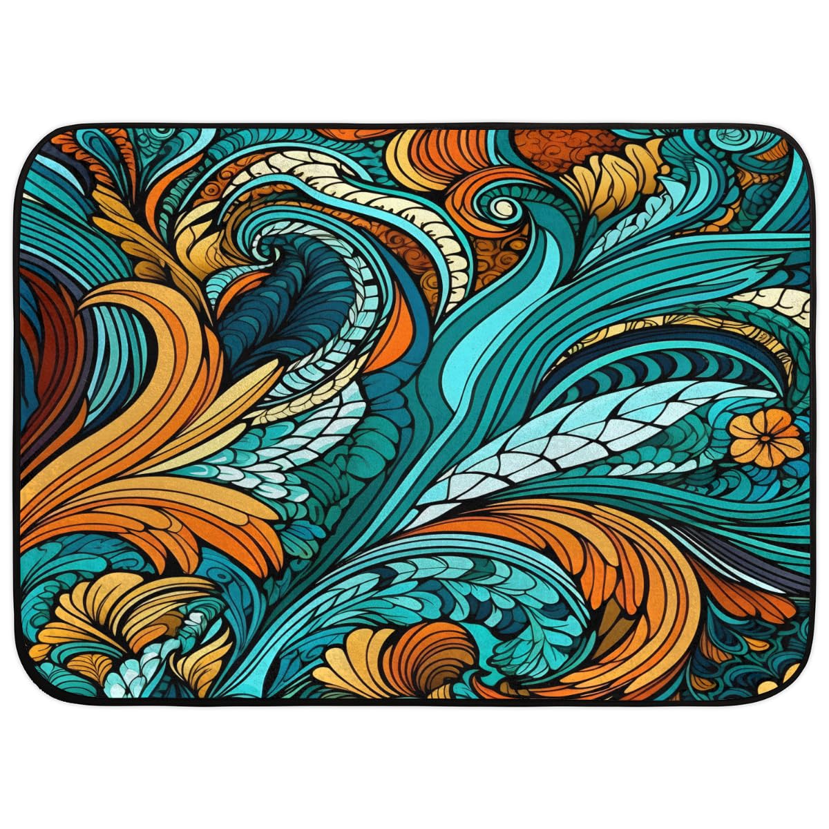 Giraffe Teppich 60x90cm - Waschbarer Kurzflor Teppich Für Wohnzimmer & Kinderzimmer