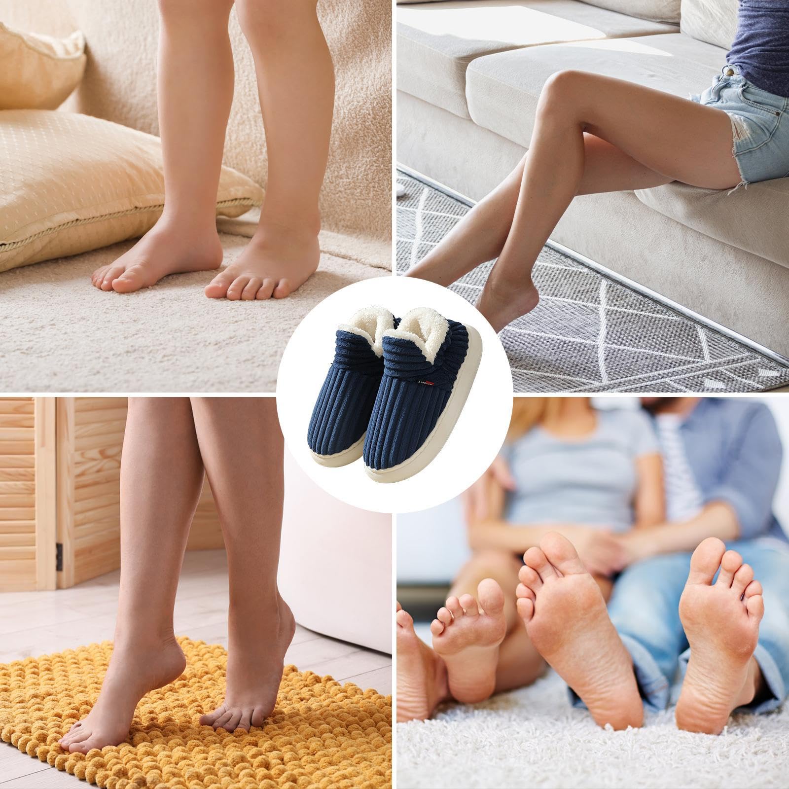 Wostock Winterpantoffels voor dames, sherba-pantoffels voor heren, warme comfortabele pantoffels, antislip traagschuim, pantoffels voor binnen en buiten, Zwart, 40/41 EU