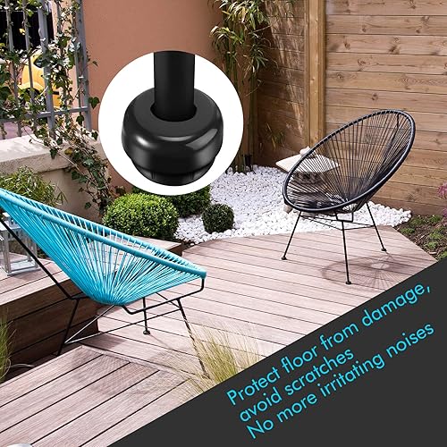 Miniatura 6 de Asientos deslizantes para muebles de patio de 1.5 pulgadas, tapas para muebles de exterior de hierro forjado, fácil de instalar, protectores