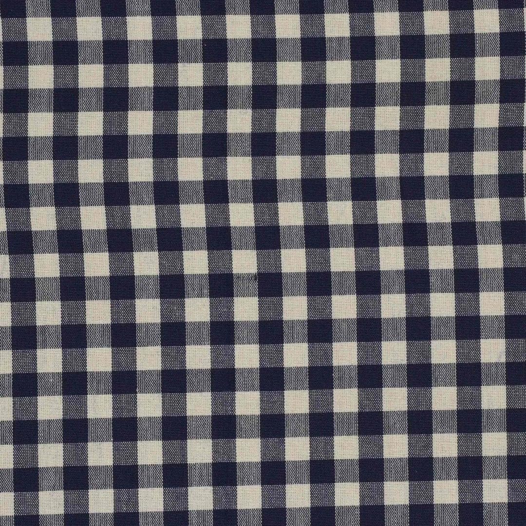 Gingham Check Fabric Navy Blue | 100% Cotton | Check | Country | Curtains Upholstery Cushions | Per Metre - A5 Sample (Metre)
