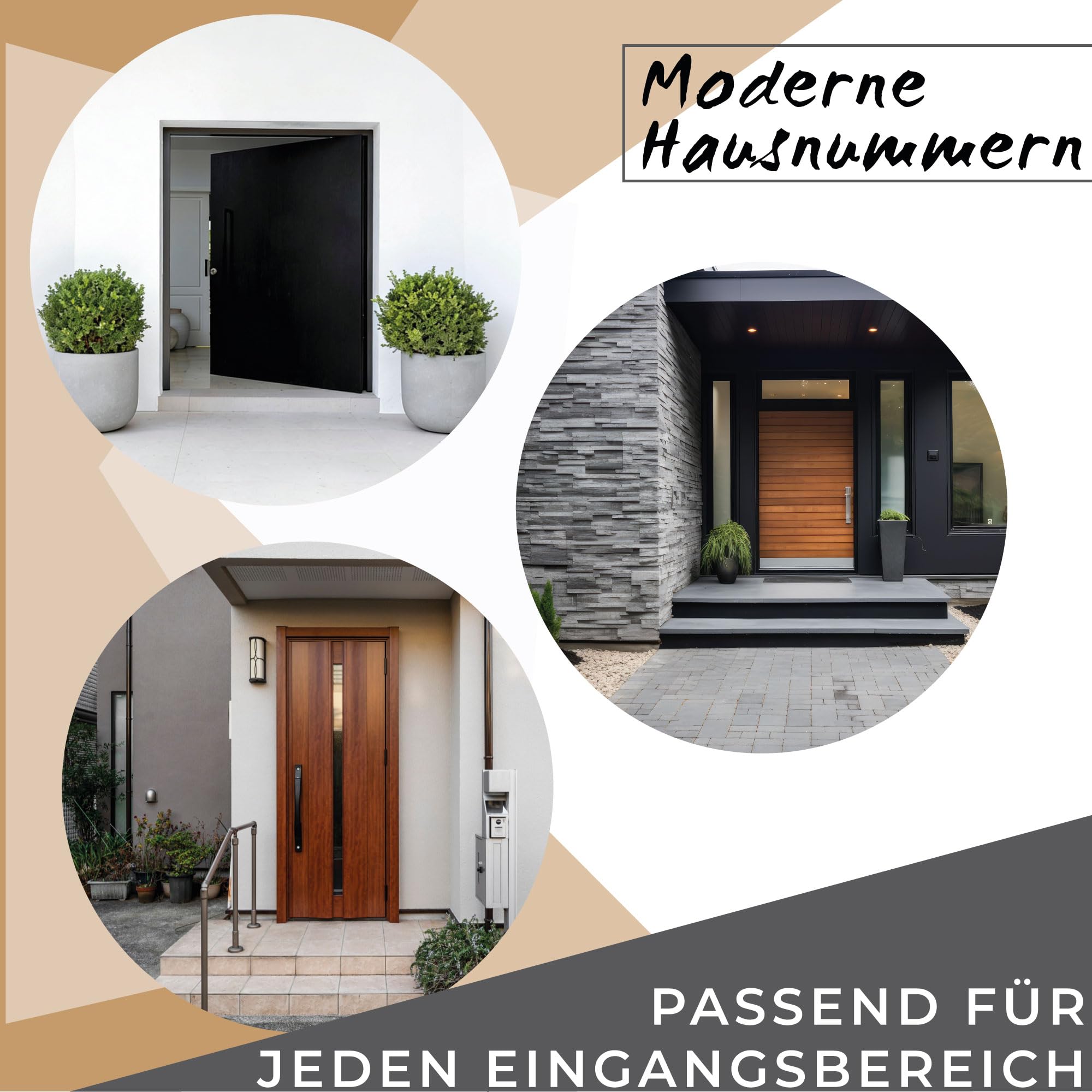 Personalisierte 3D Hausnummer aus Acryl - Moderne Hausnummer mit Abstandshaltern - individuelles Hausnummernschild für Haus, Eingang und Fassade in verschiedenen Größen