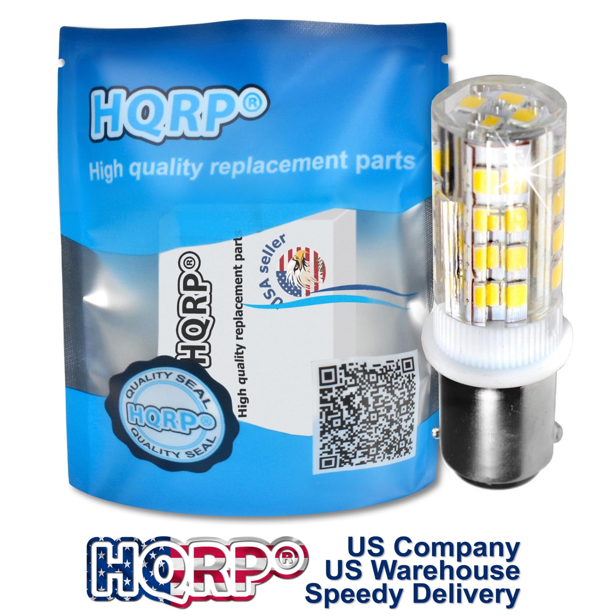 HQRP 4-Pack BA15d Base 32LED Marine Boat Bulb for 1154 2057 2357 2397 3497 1016 1034 7528 replacement 6300-7000 Cool White 12-24V DC Light