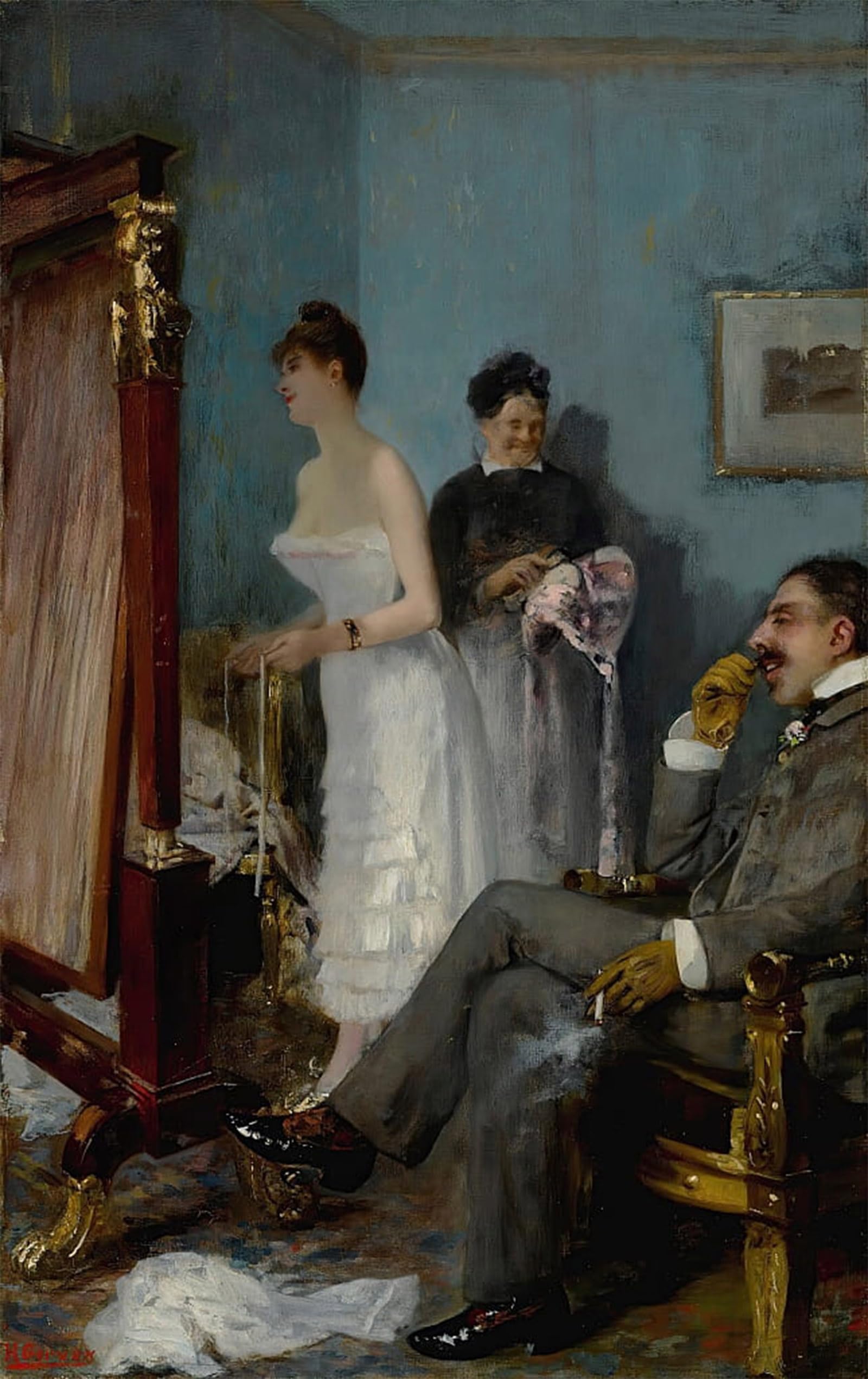 POSTERIIk Famous Modern Artwork Art Mural Nana by Henri Gervex Oil Paintings Pictures for Home Decor 60x90cm