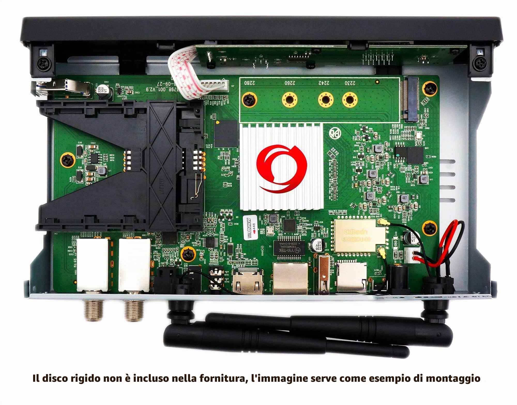 OCTAGON SF8008 UHD 4K Supreme Twin Sat Ricevitore, 2 X DVB-S2X Tuner, E2 Linux & Define OS, con funzione di registrazione, M.2 M Key, Gigabit LAN, Bluetooth, lettore di schede, SAT to IP, Multistream,