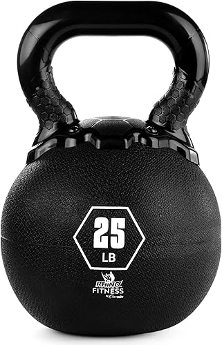 Champion Sports Rhino - Pesas rusas de goma, color negro, equipo de entrenamiento de fuerza de alta calidad, varios pesos