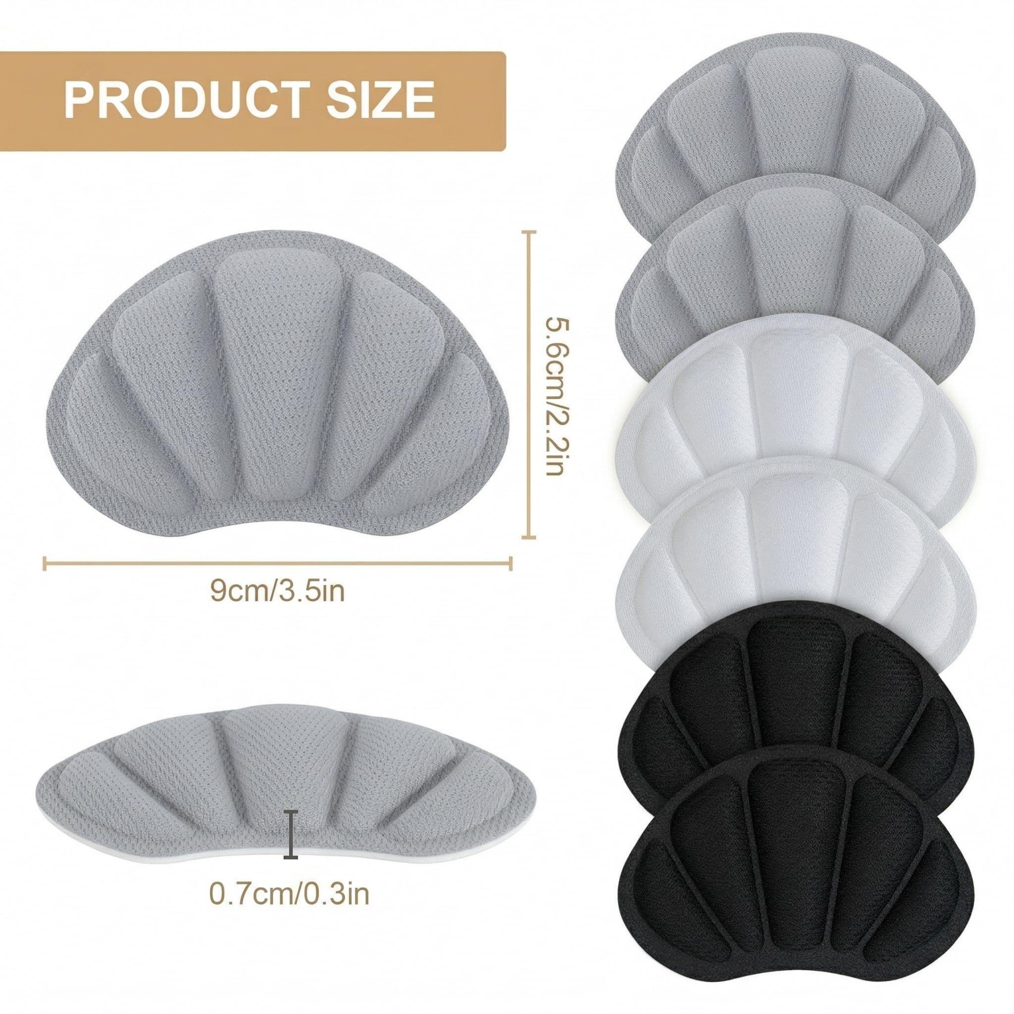 3 pares de almohadillas para talones, taloneras autoadhesivas para zapatos, protector de talón, plantillas antideslizantes contra rozaduras y ampollas