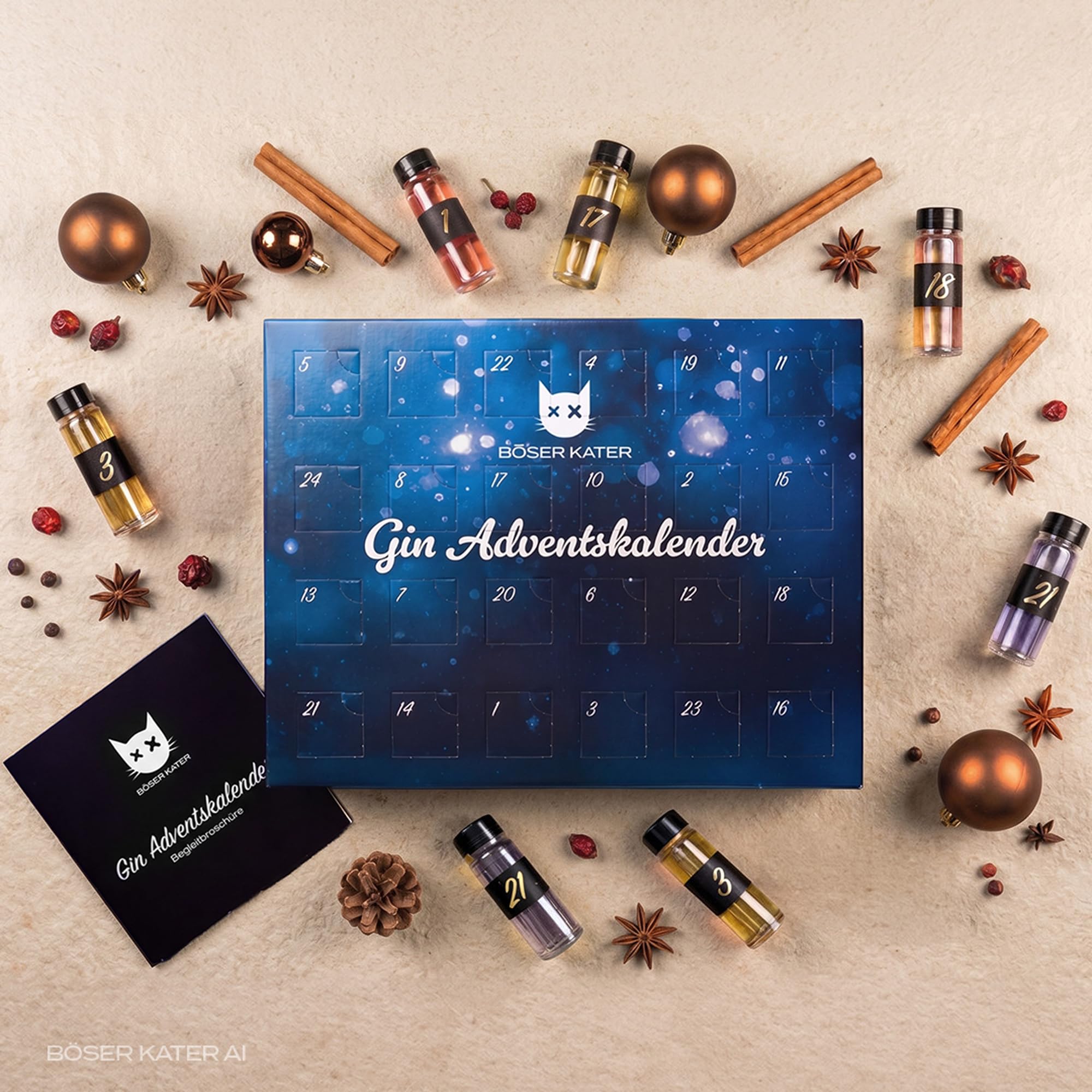 BÖSER KATER Gin Adventskalender 40% Vol. 24x0,025l