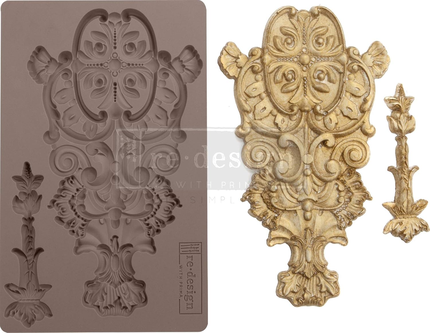 Redesign with Prima Redesign Furniture Decor Moulds® Garden Emblem 5"x8",8Mm Thickness for Funiture Dresser, Chocolate,Cake,Candy,Backery,Soap,Polymer Clay, earthen Clay