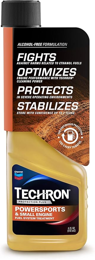 Chevron Techron Protection Plus Powersports and Small Engine Fuel System Treatment, 4 oz, Pack of 1