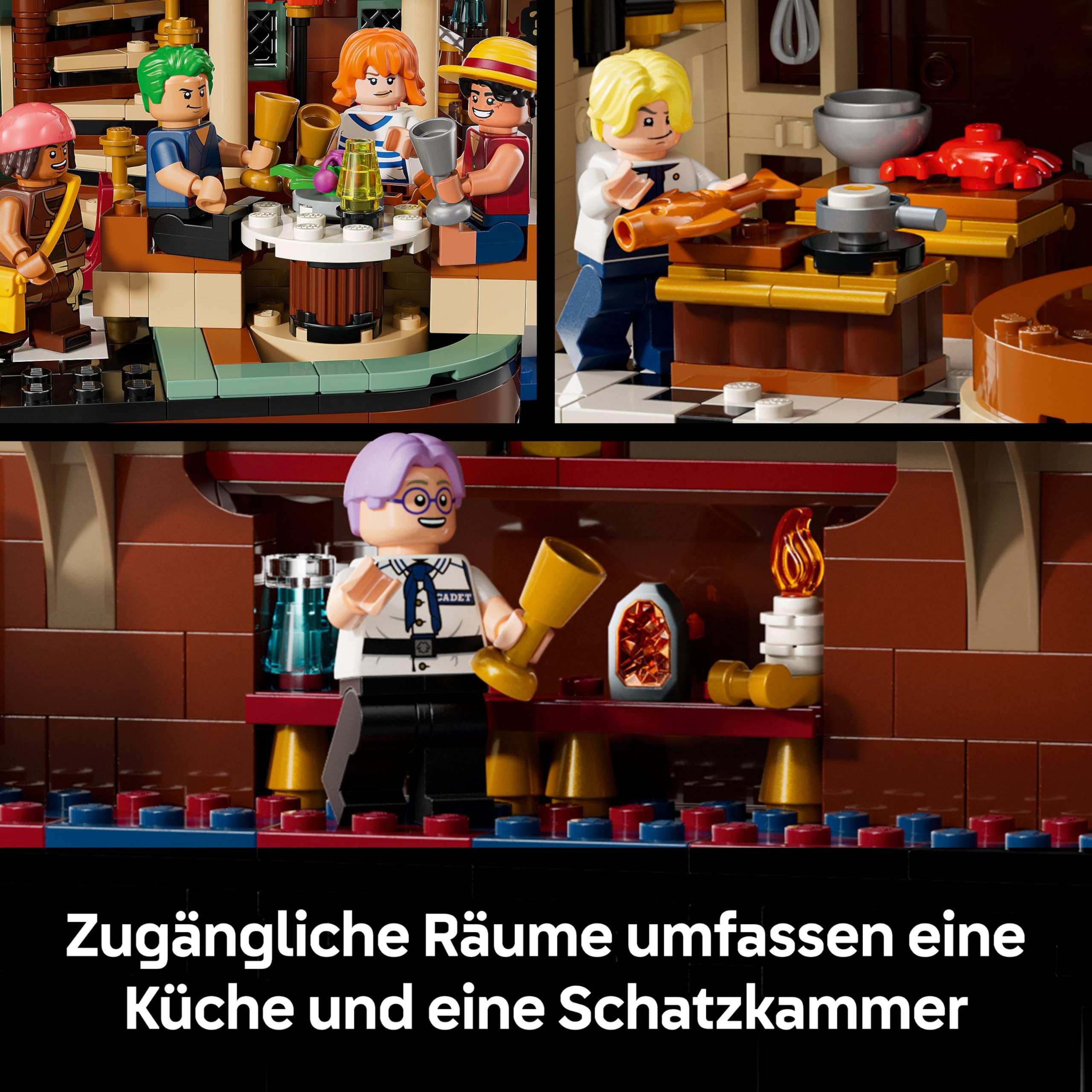 LEGO ONE PIECE - Baratié, das Schwimmende Restaurant - Bauset für Erwachsene - Modellbau mit detailliertem Innenraum sowie 10 Minifiguren inkl. Luffy, Nami & Sanji - Anime Geschenk für Fans - 75640