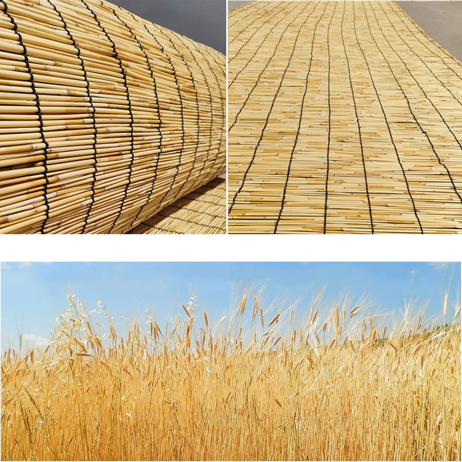 Rolety bambusowe do okien, zwijany parasol trzcinowy, ochrona przed słońcem/izolacja cieplna, Premium retro, do jadalni, kuchni, studia, rolety szyte na miarę (120 x 200 cm)