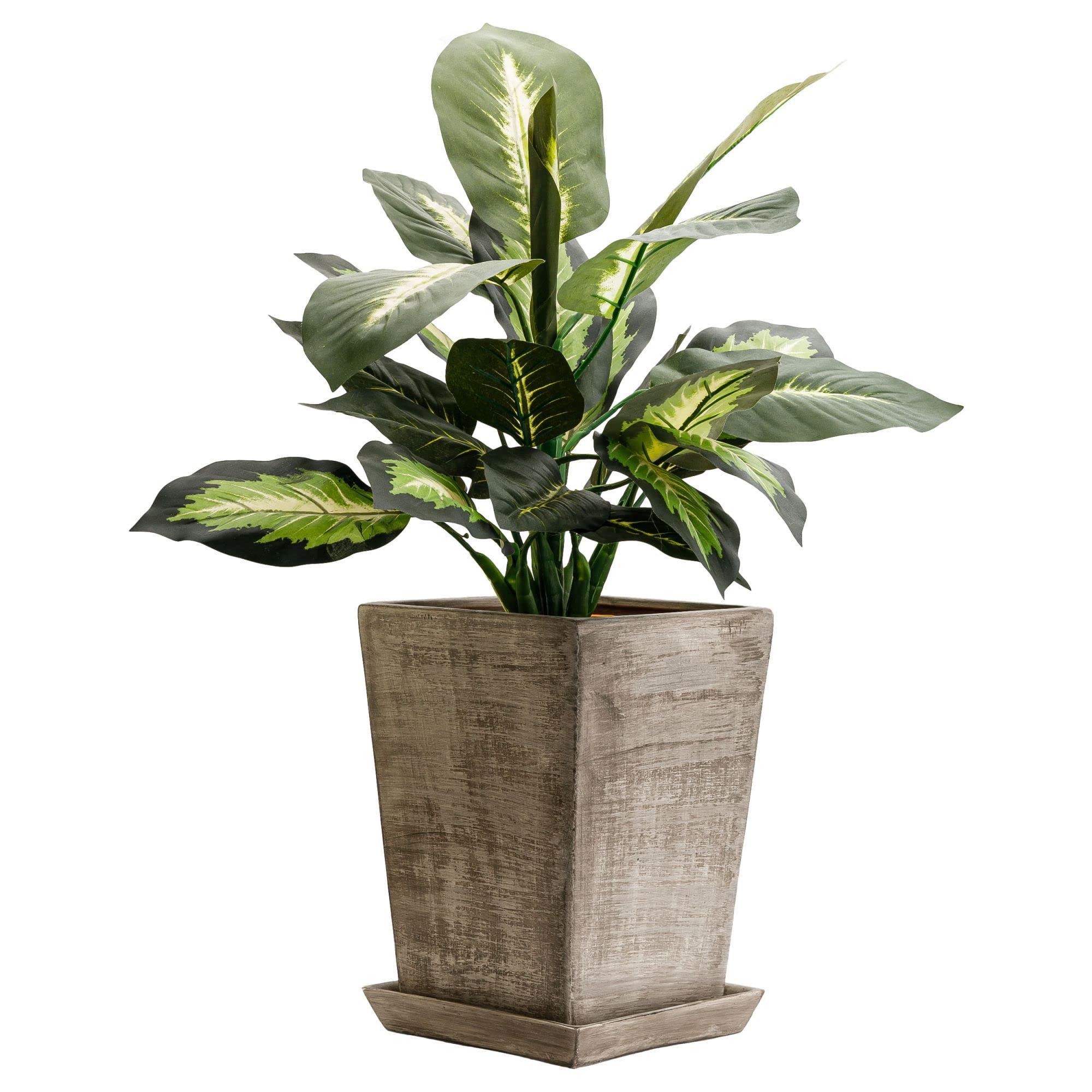 botle Pot de fleurs carré - Dimensions (L x l x h) : 28,5 x 28,5 x 33 cm - Gris foncé - Intérieur moderne - Glamour trapèze