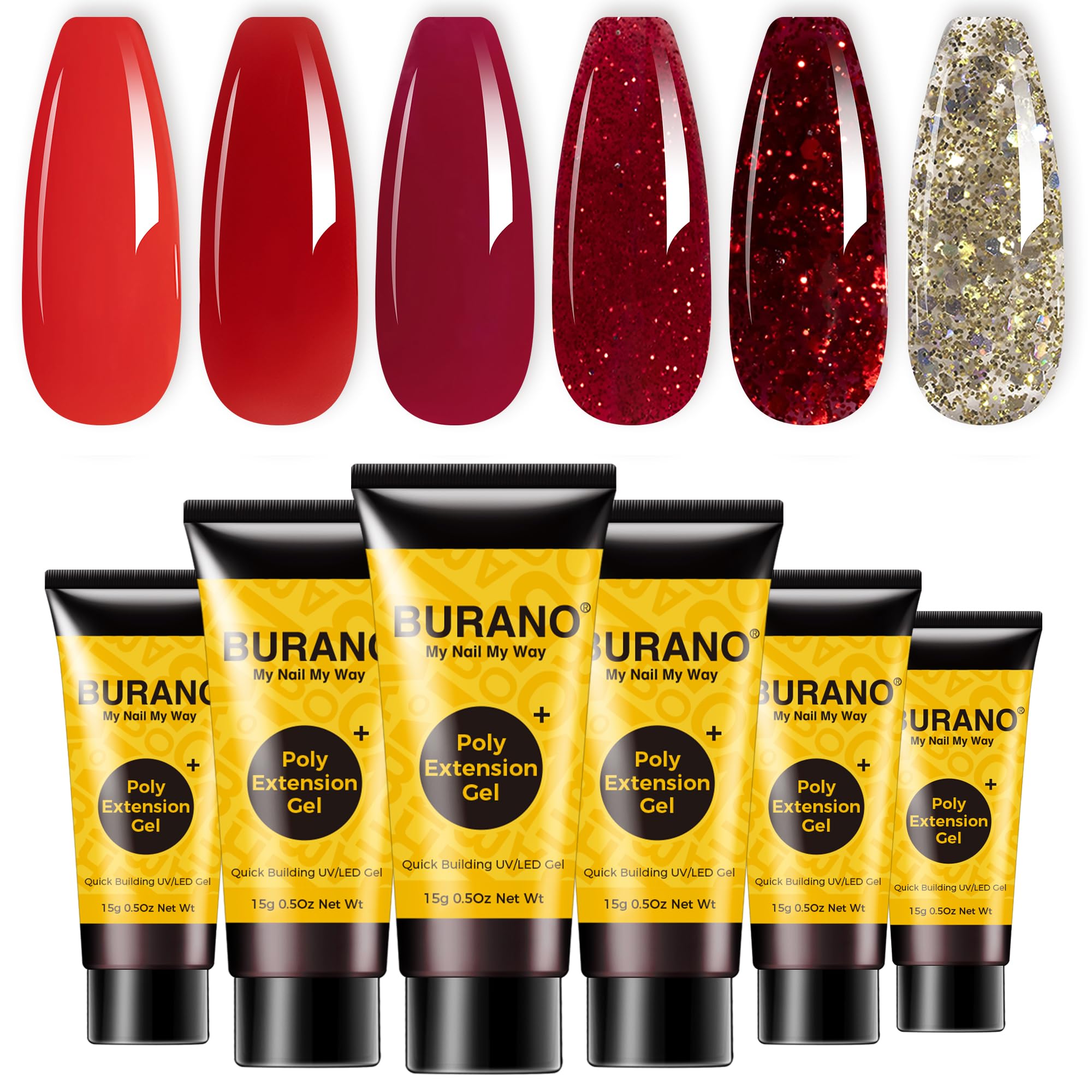 BURANO Poly Extension Jelly Nude Translucent Gel Nail Kit