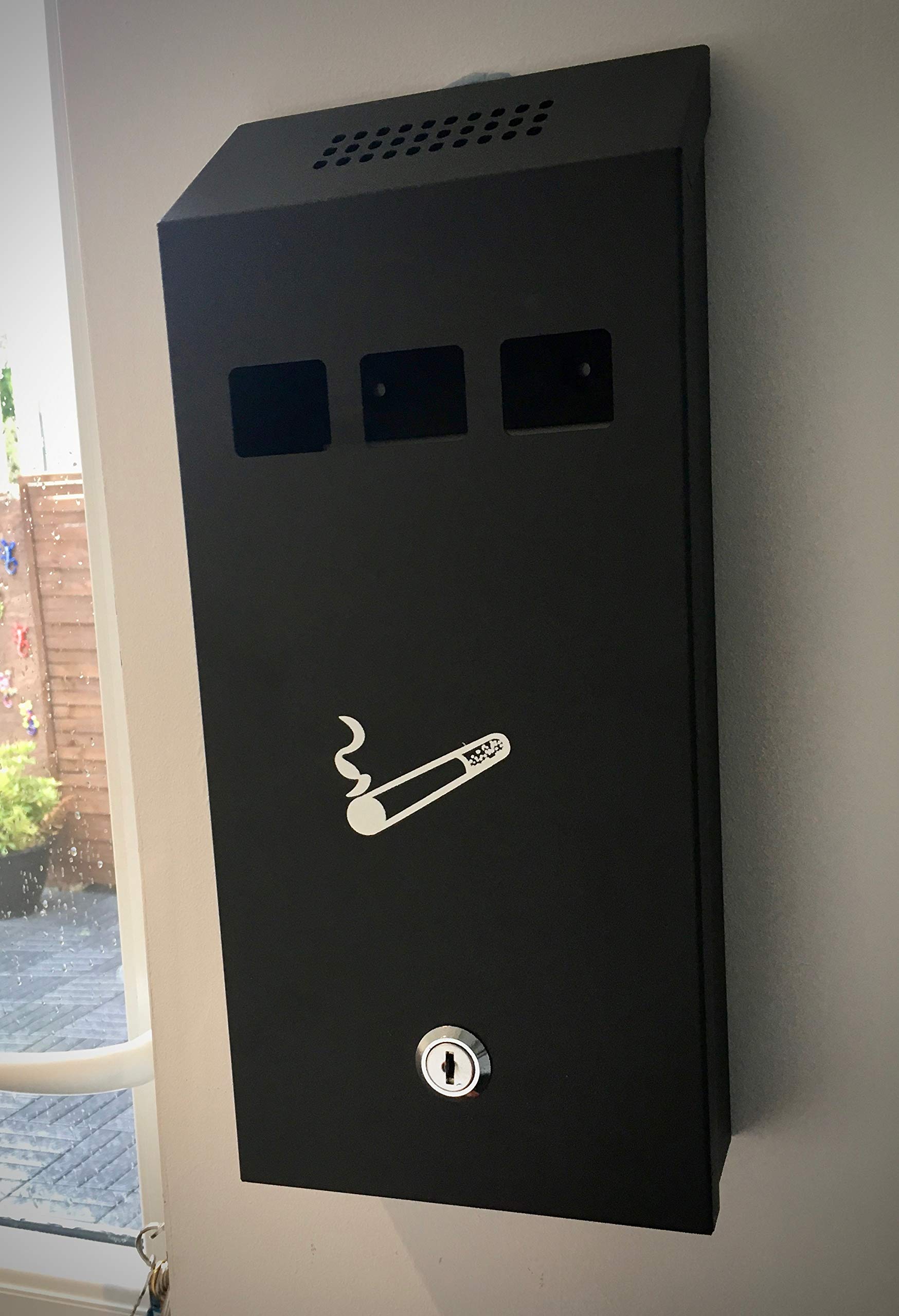 Buy Astoria Homeware Wall Mounted Outdoor Ashtray. Cigarette Bin For Outside Use. Metal/ Steel