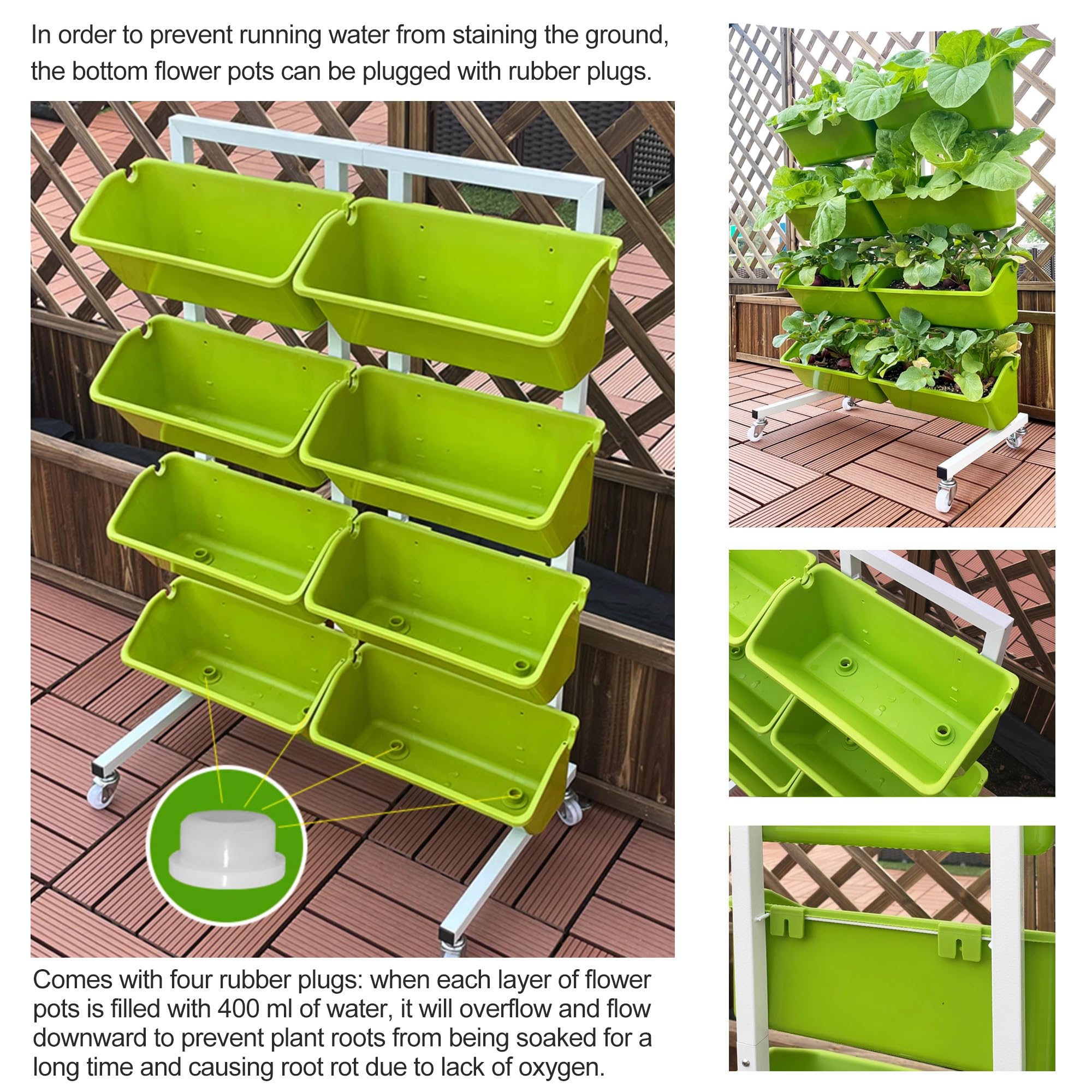 Stapelbare plantenbak voor aardbeien, verwijderbare tuin